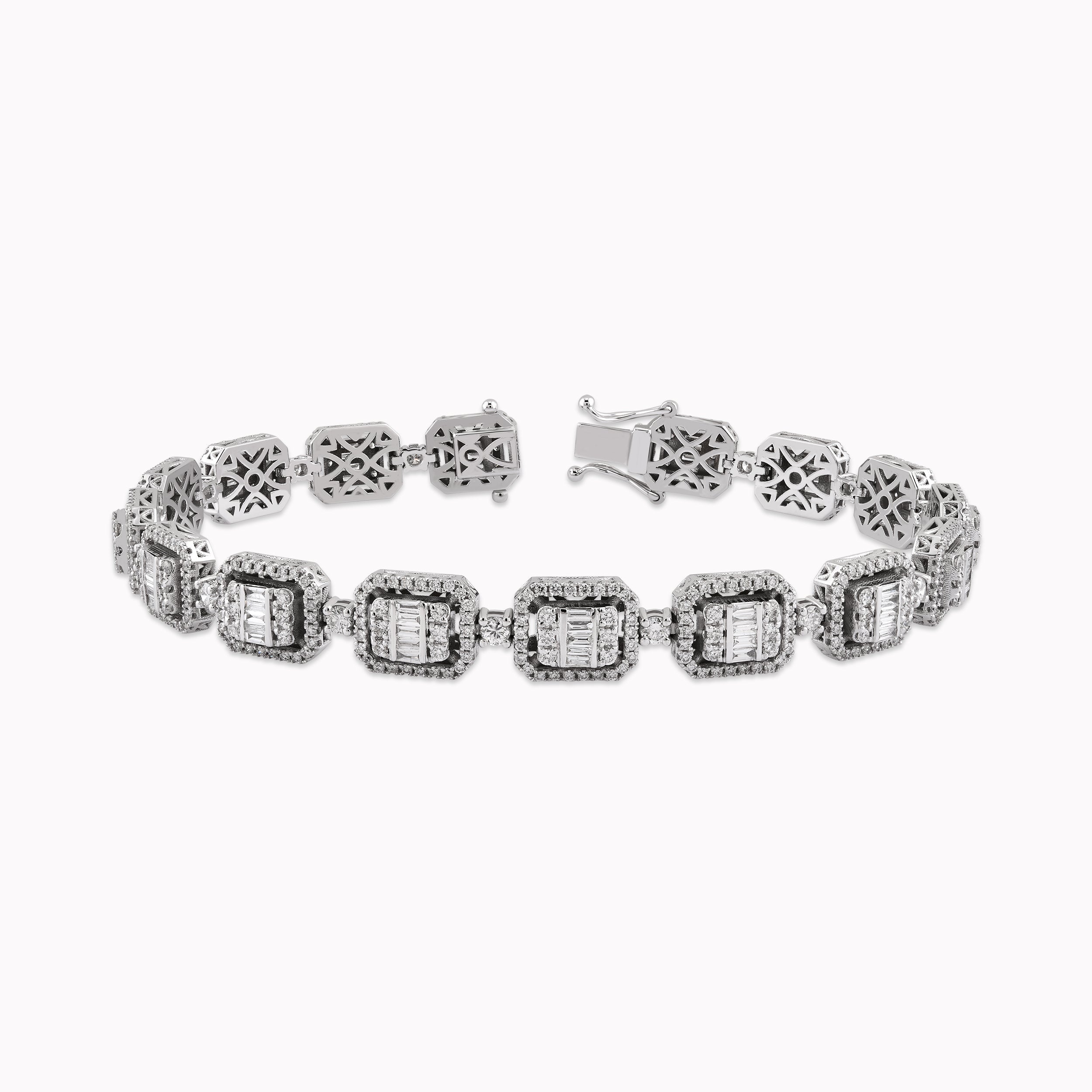 14K White Gold Bracelet with Diamonds 3.22ct