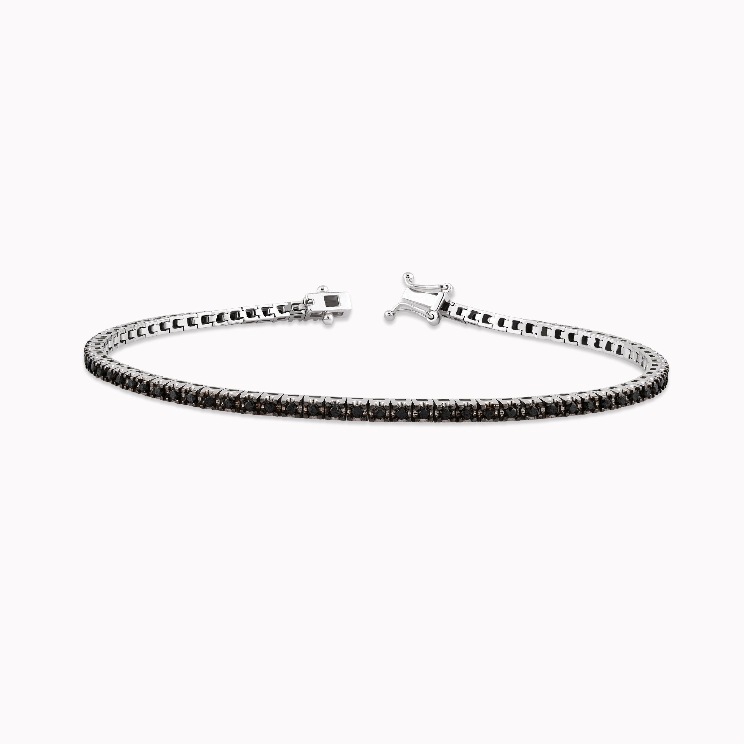 White Gold 14K Tennis Bracelet with Black Diamonds 3.25ct