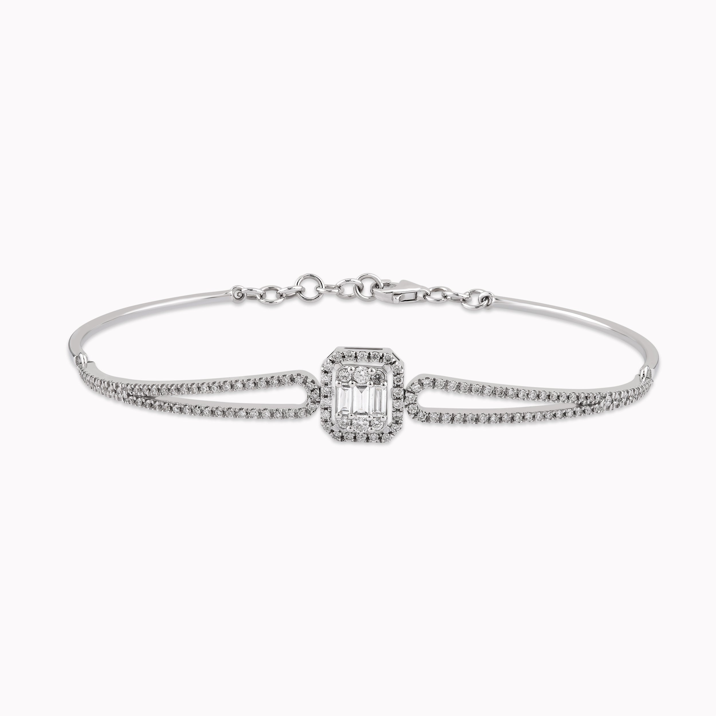 14K White Gold Bracelet with 0.71ct Diamonds