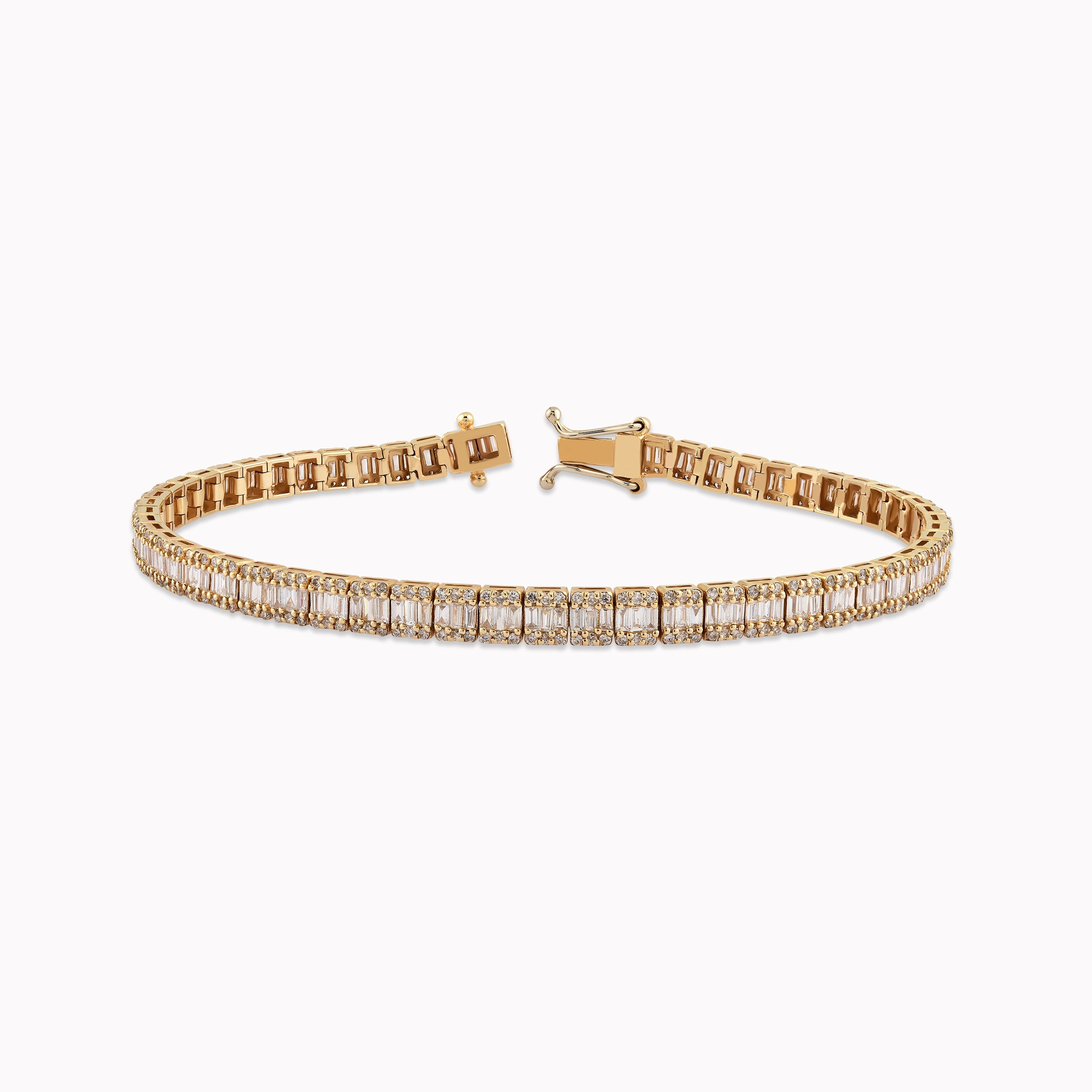 14k Yellow Gold Tennis Bracelet with 3.20ct Diamonds