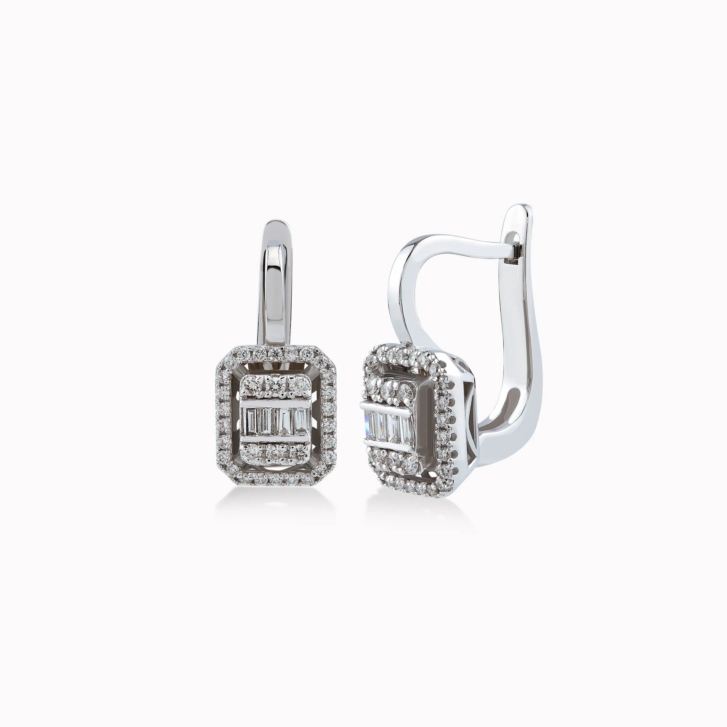 Cercei aur alb 18k cu diamante 0.34ct