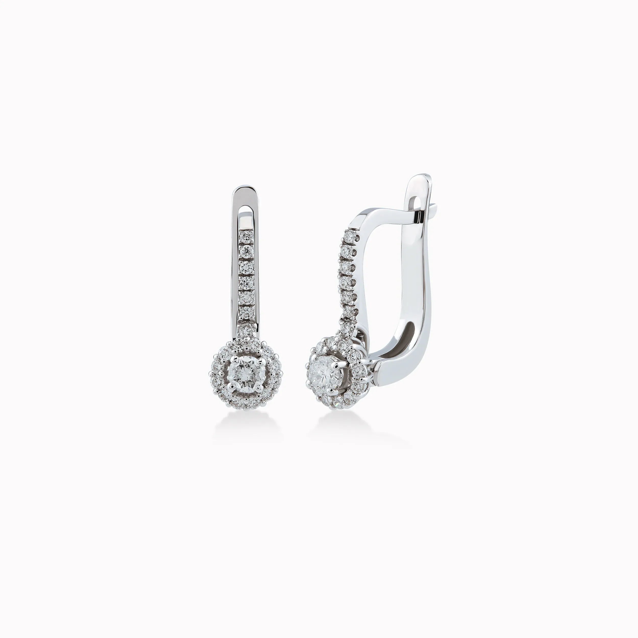 Cercei aur alb 18k cu diamante 0.34ct