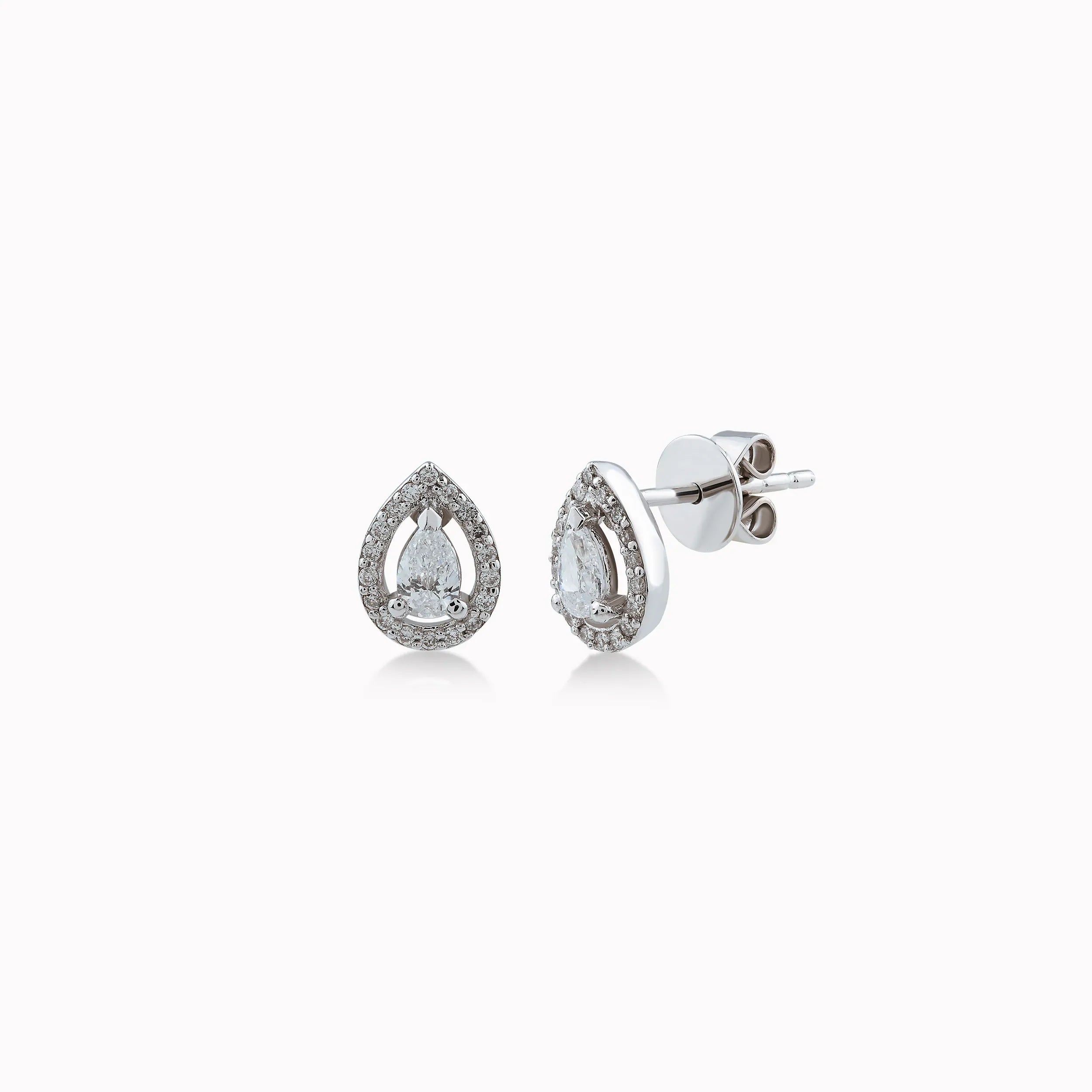 Cercei aur alb 14k cu diamante 0.35ct