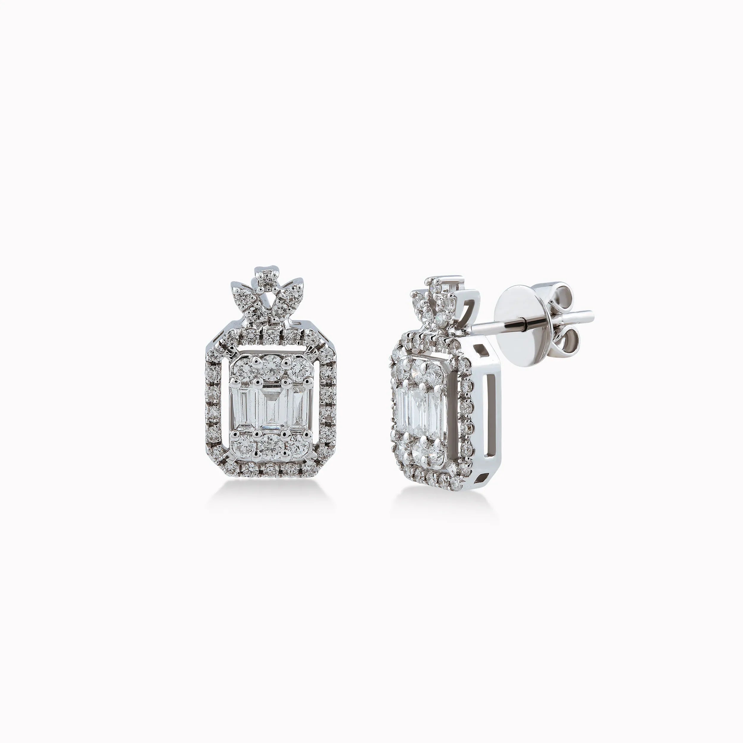 14K White Gold Earrings with 0.63ct Diamonds