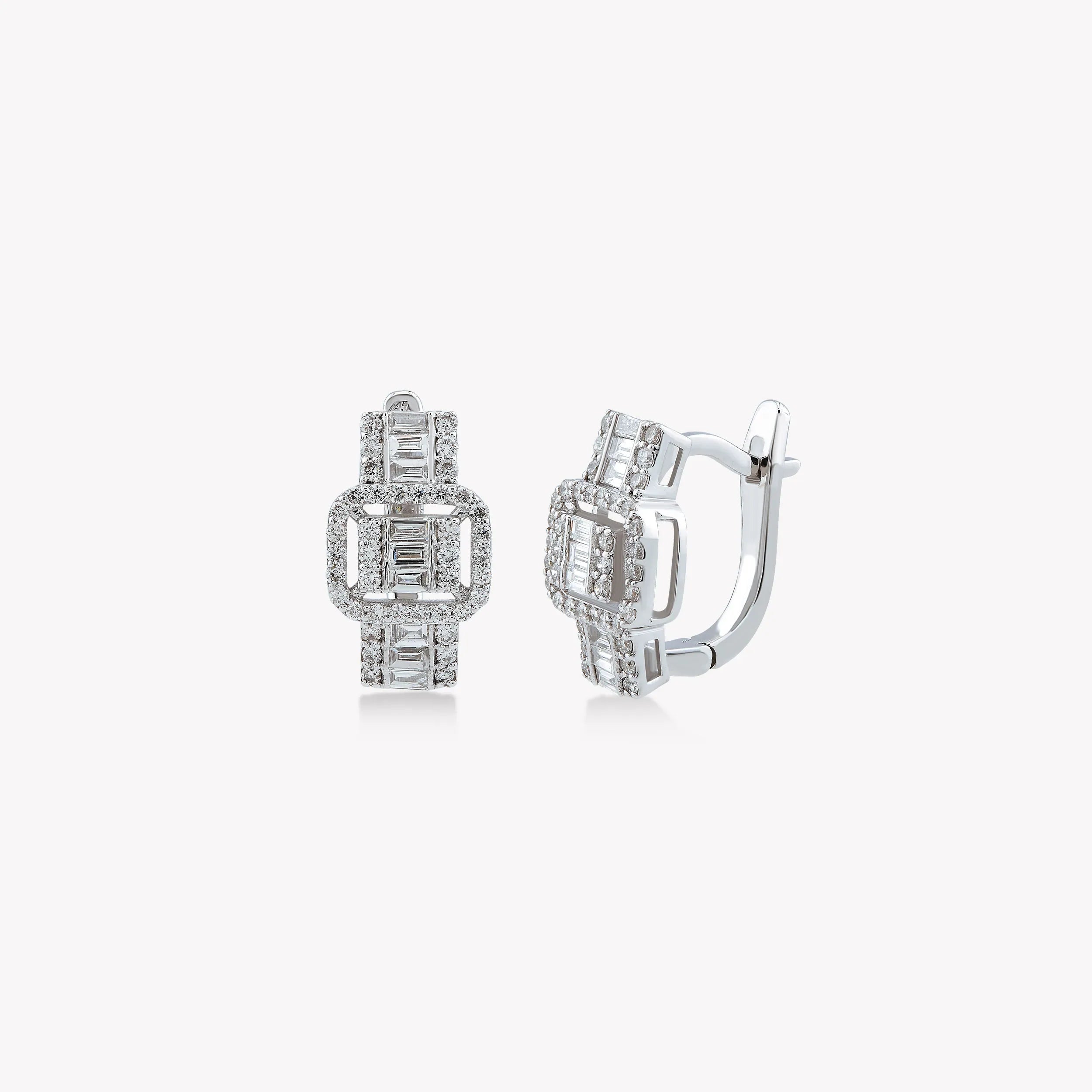 Cercei aur alb 14k cu diamante 0.84ct