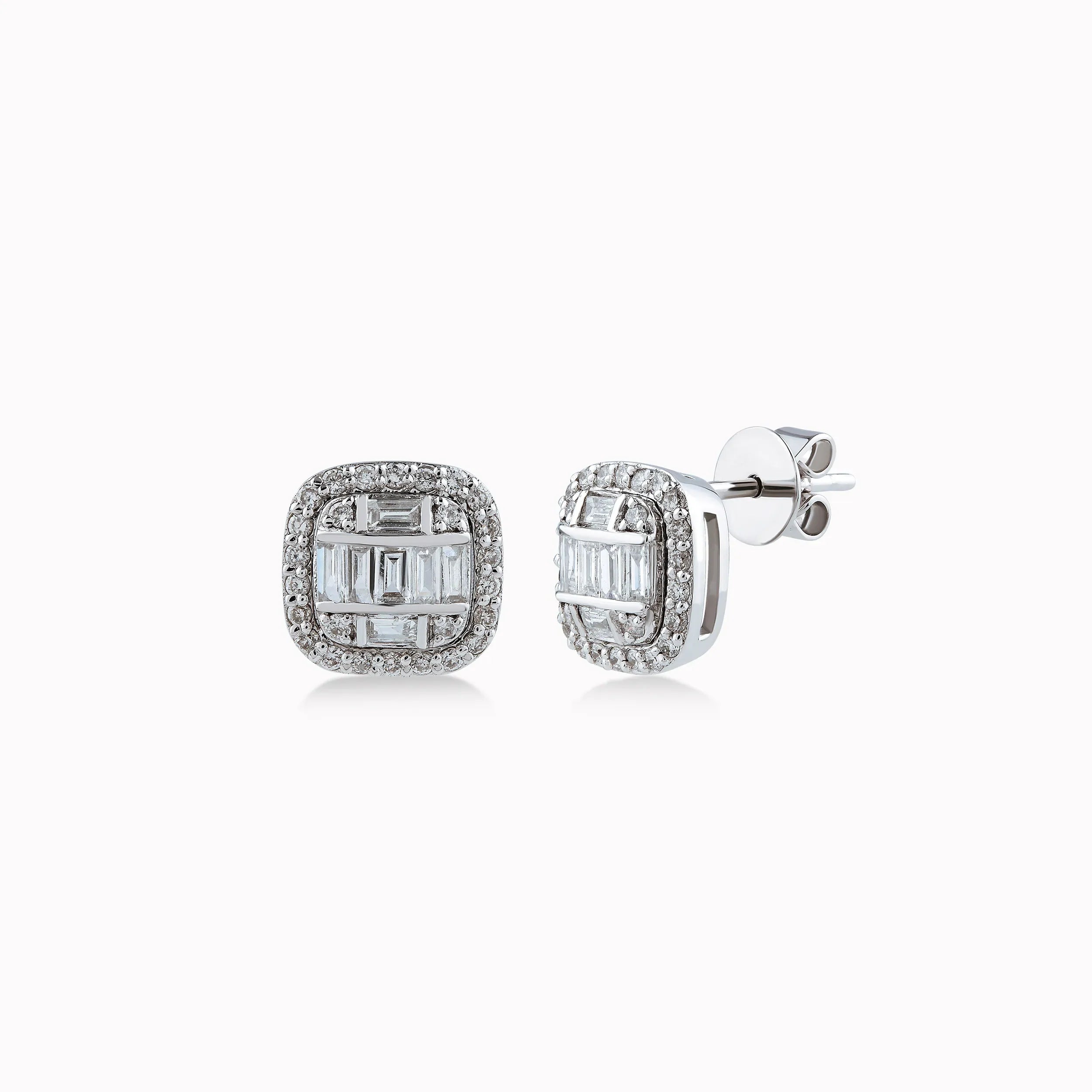 Cercei aur alb 14k cu diamante 0.56ct