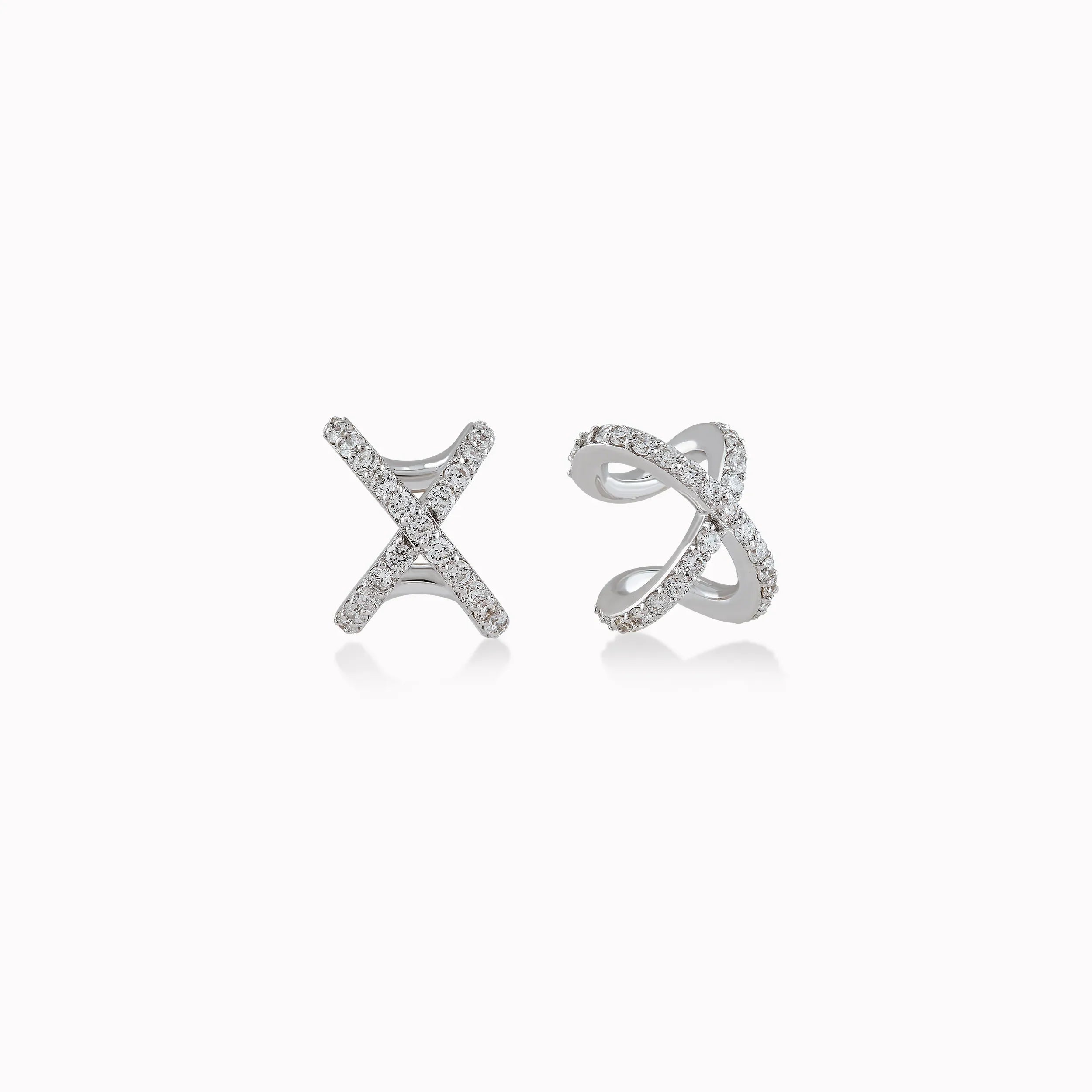 Cercei aur alb 18k cu diamante 0.27ct