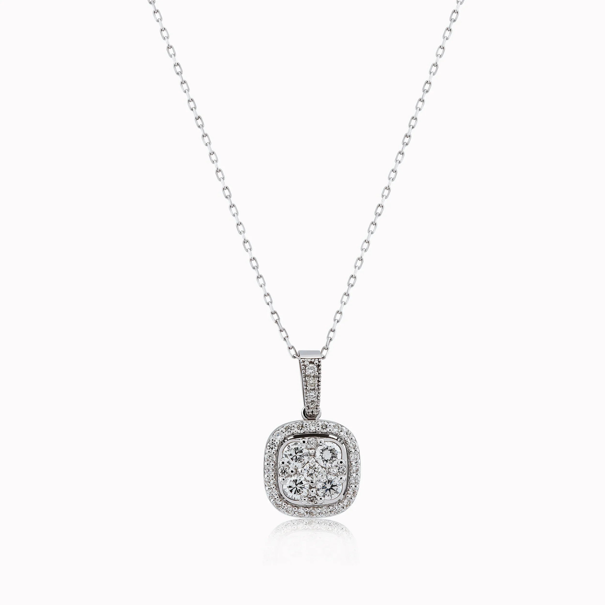 Chain with Pendant White Gold 14K with Diamonds 0.51ct