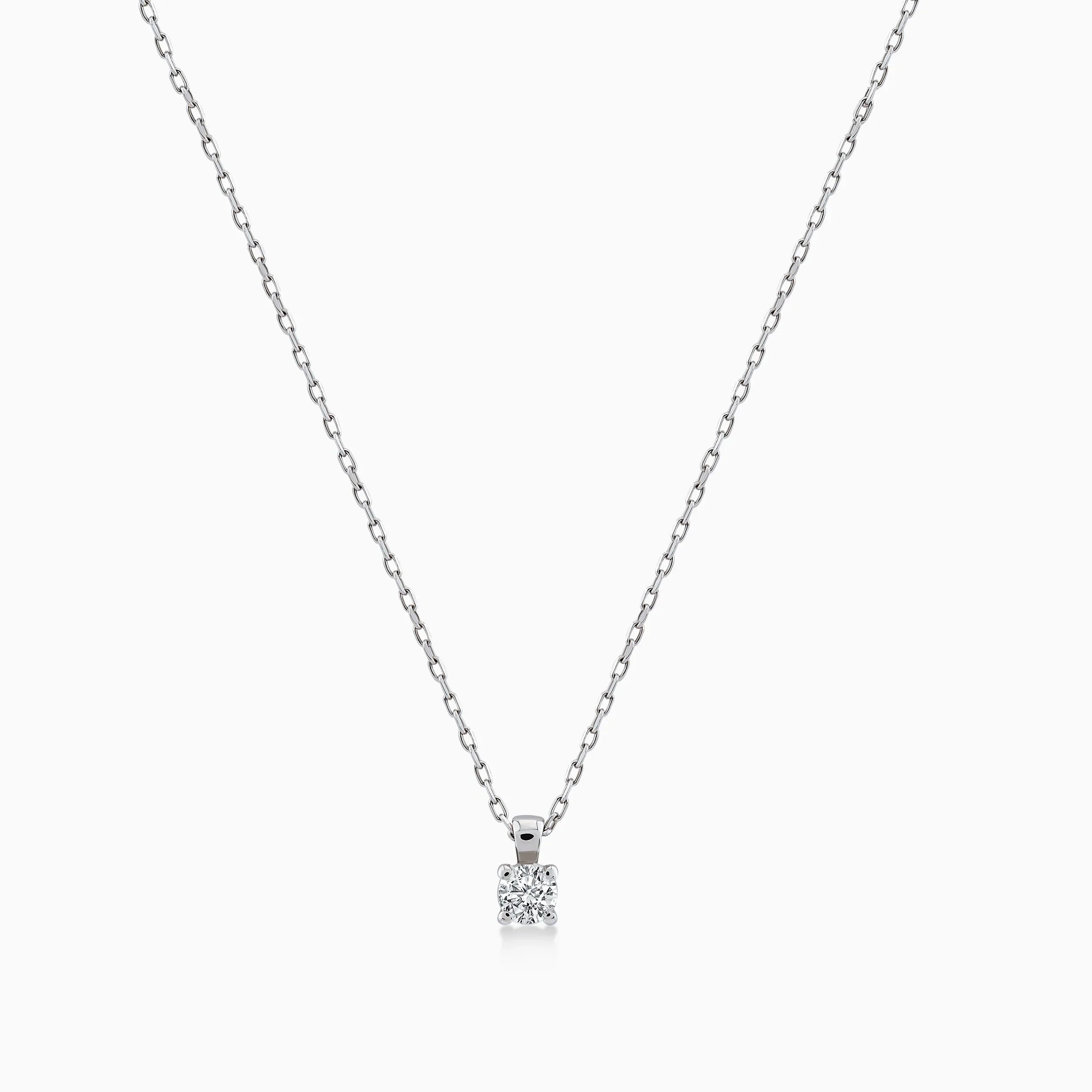 White Gold 14K Pendant Chain with 0.20ct Diamonds