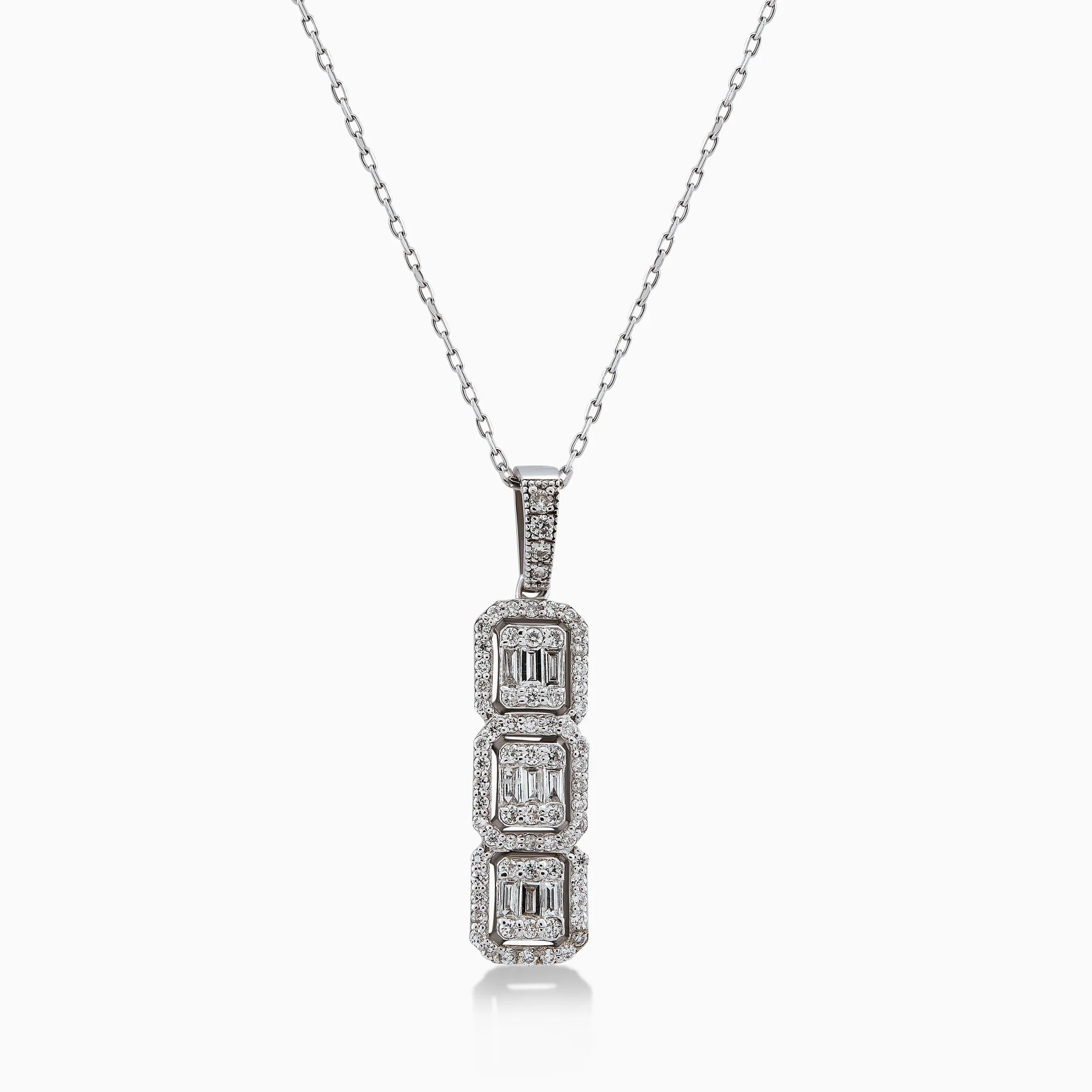 Chain with 14K White Gold Pendant with 0.34ct Diamonds