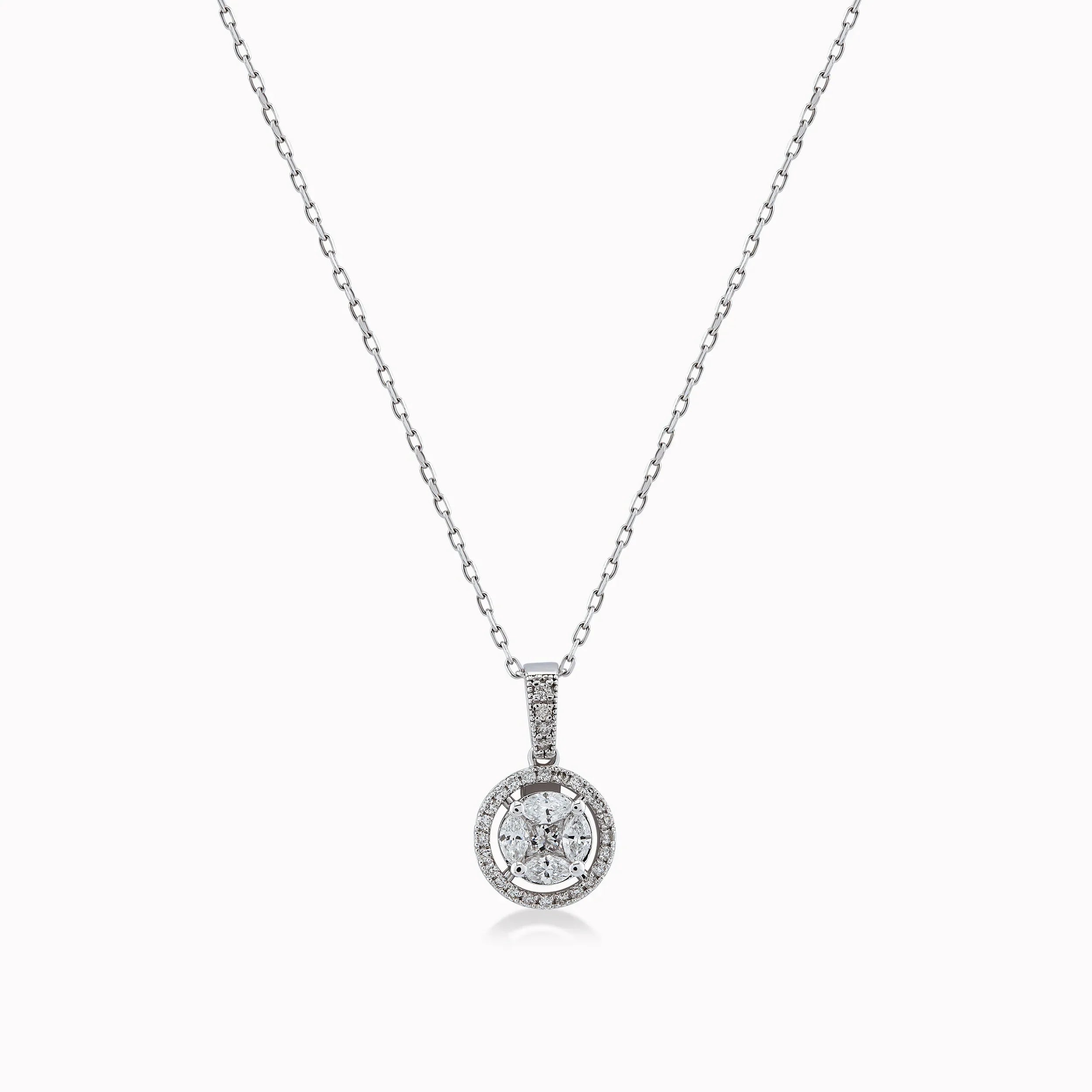 Chain with Pendant White Gold 18K with Diamonds 0.44ct