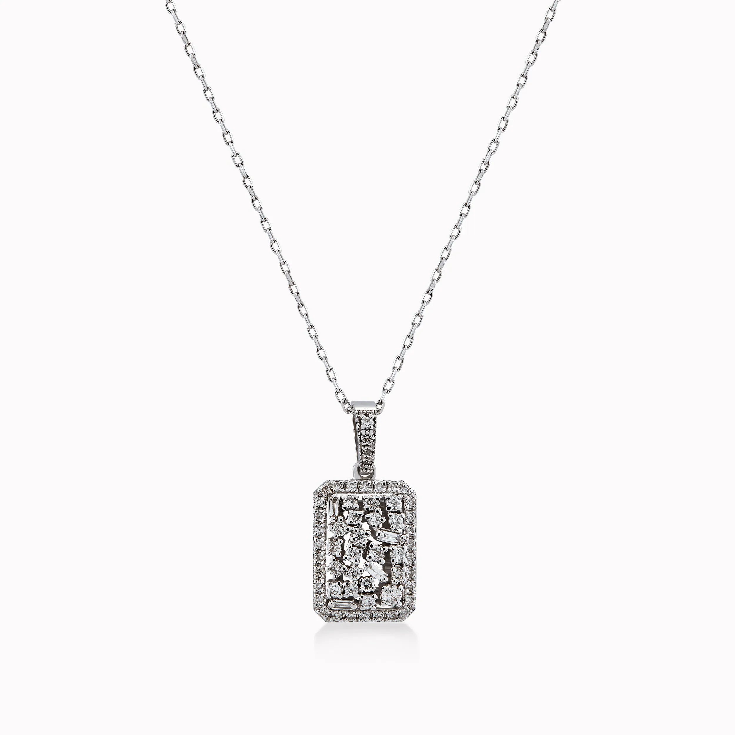 Chain with Pendant White Gold 18K with Diamonds 0.34ct