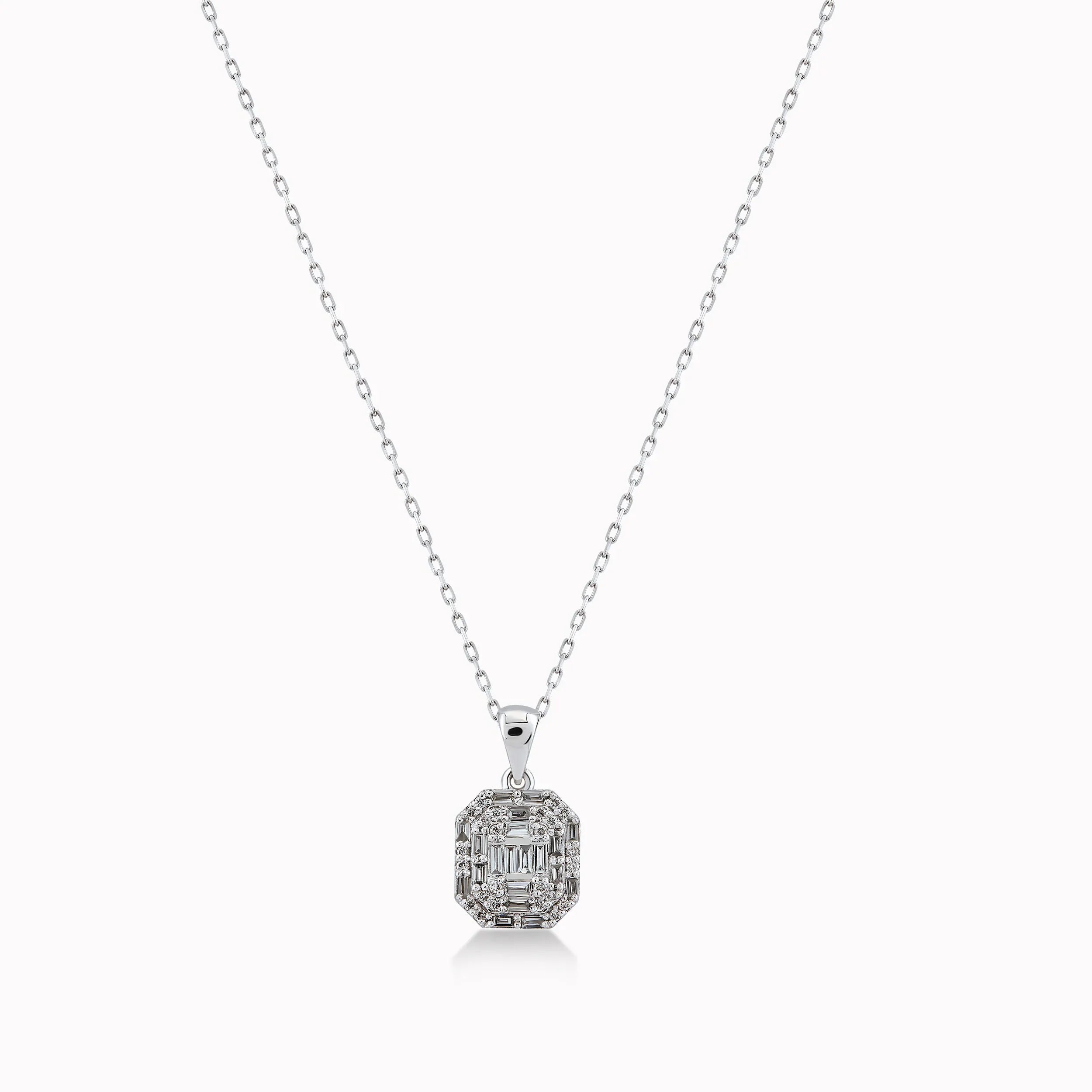 Chain with Pendant White Gold 18K with Diamonds 0.22ct