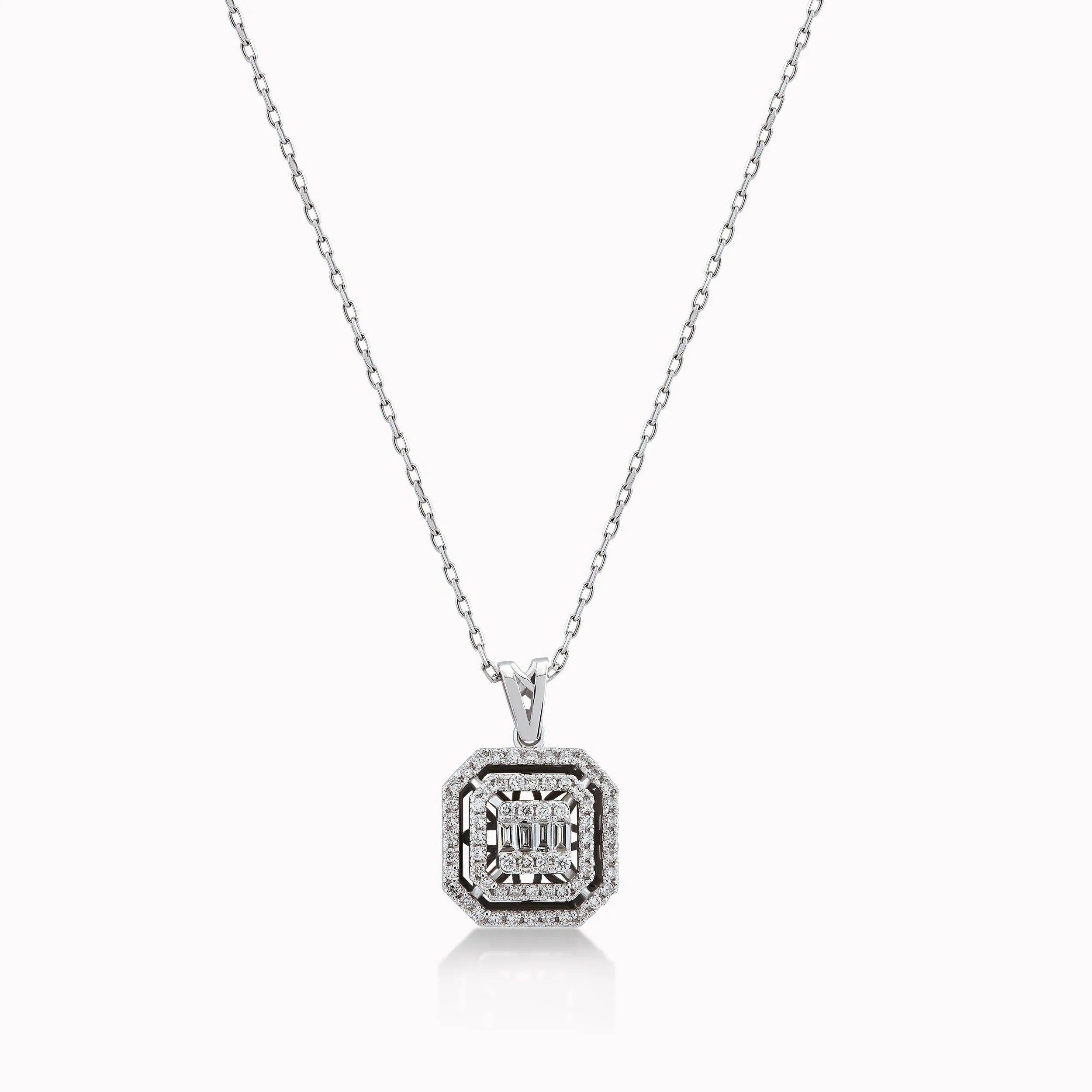 White Gold 14K Chain with Pendant with Diamonds 0.27ct