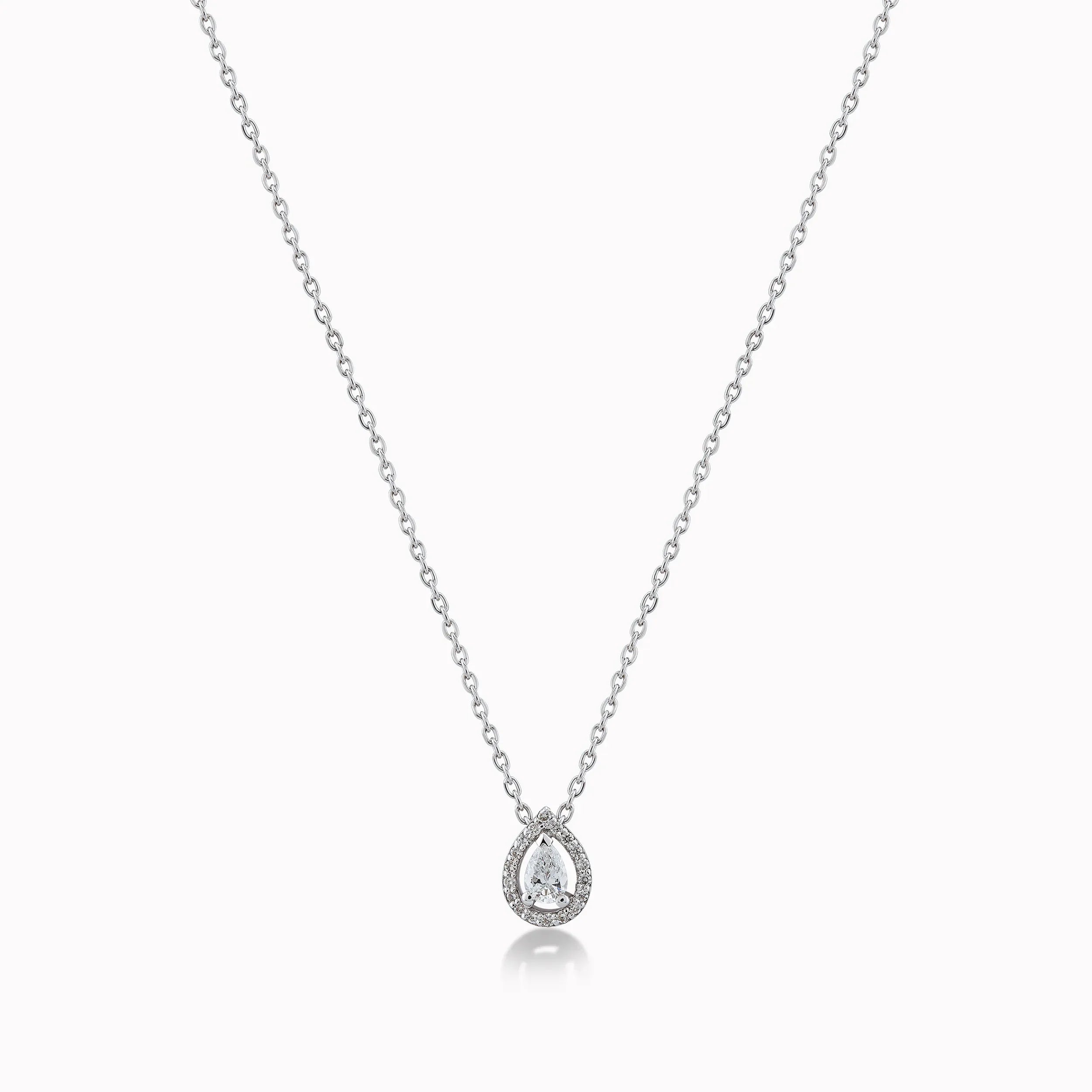 Chain with 14K White Gold Pendant with 0.15ct Diamonds