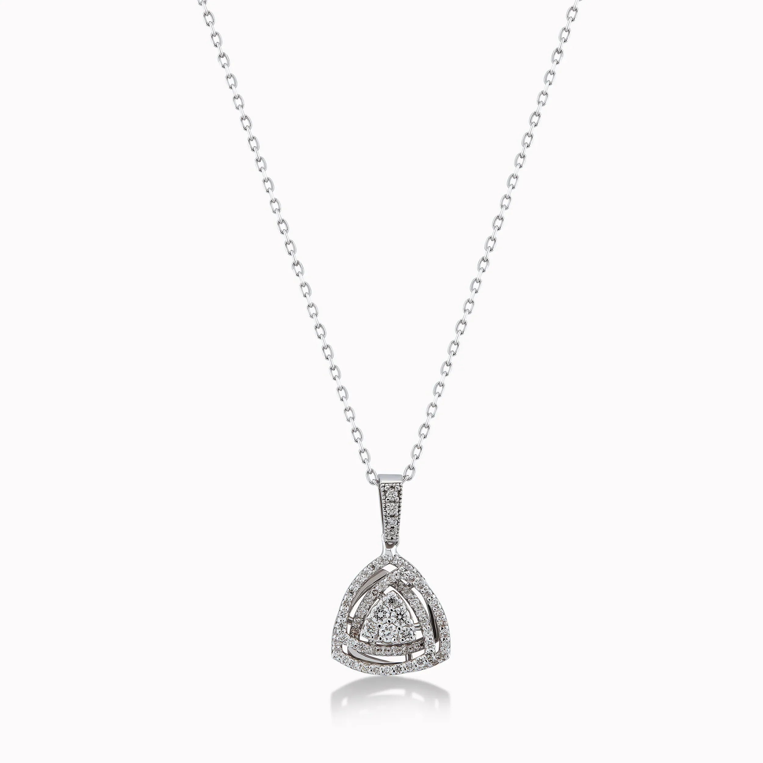 Chain with Pendant White Gold 18K with Diamonds 0.34ct