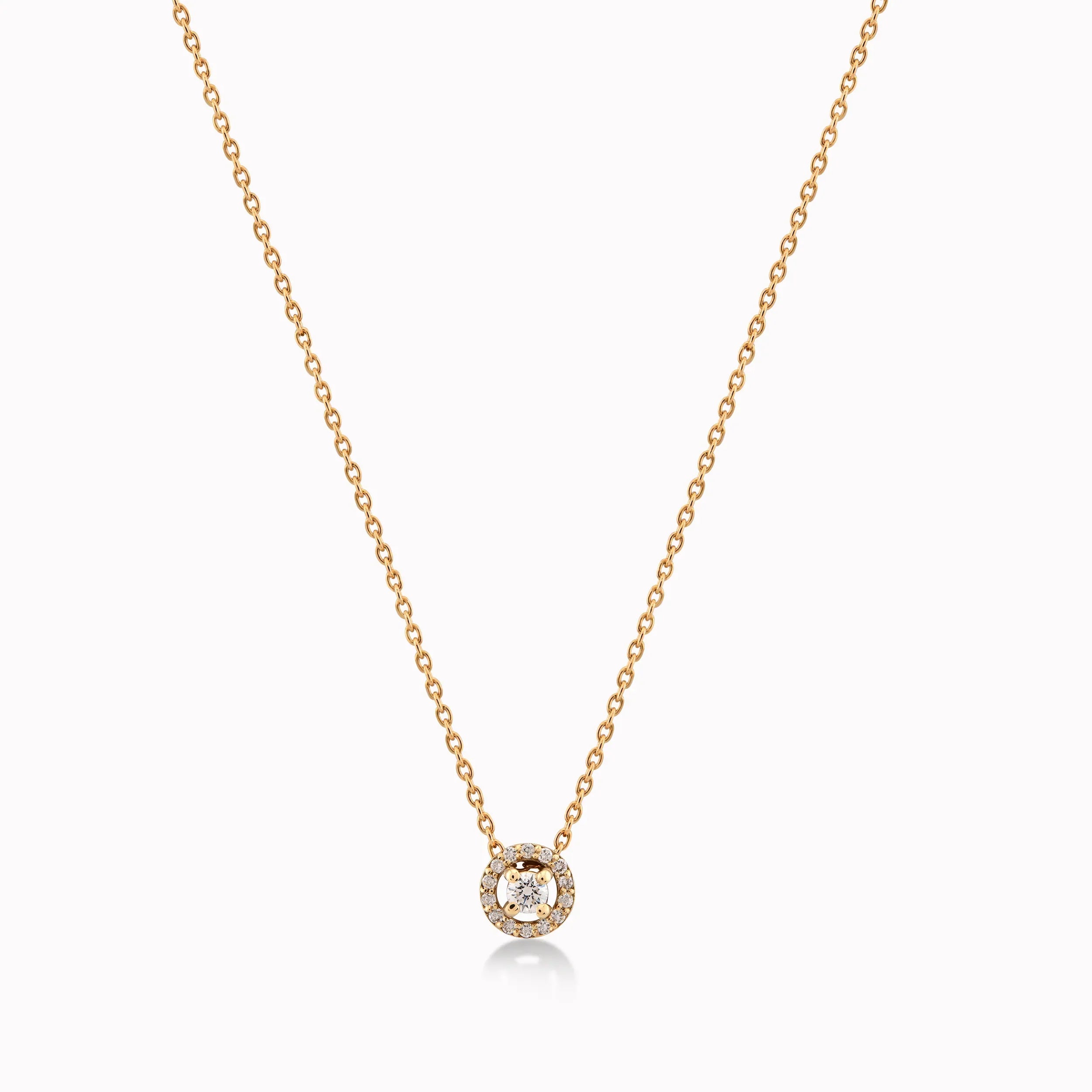 Yellow Gold 14K Chain with Pendant with Diamonds 0.14ct