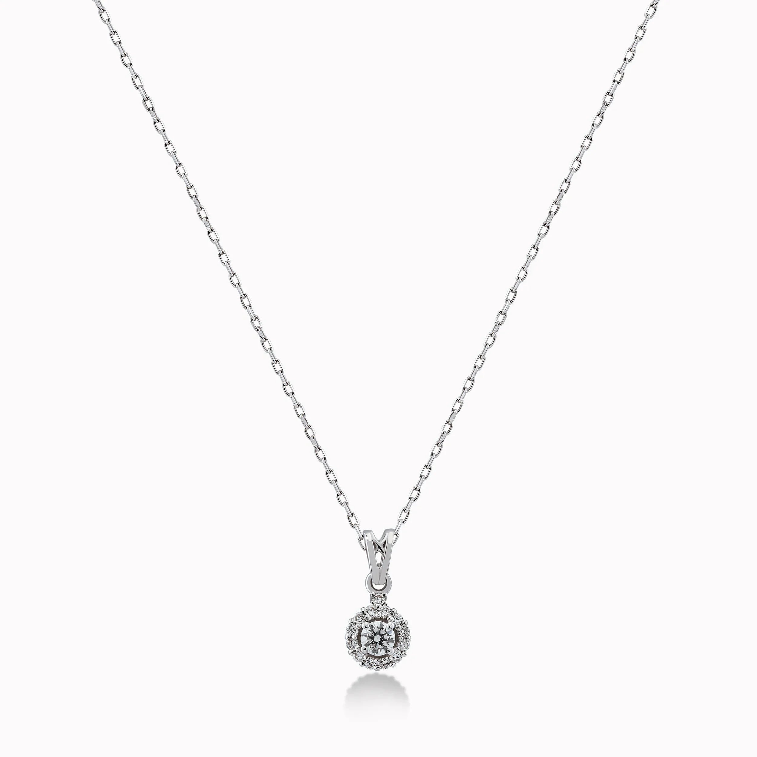 Chain with Pendant White Gold 18K with Diamonds 0.30ct