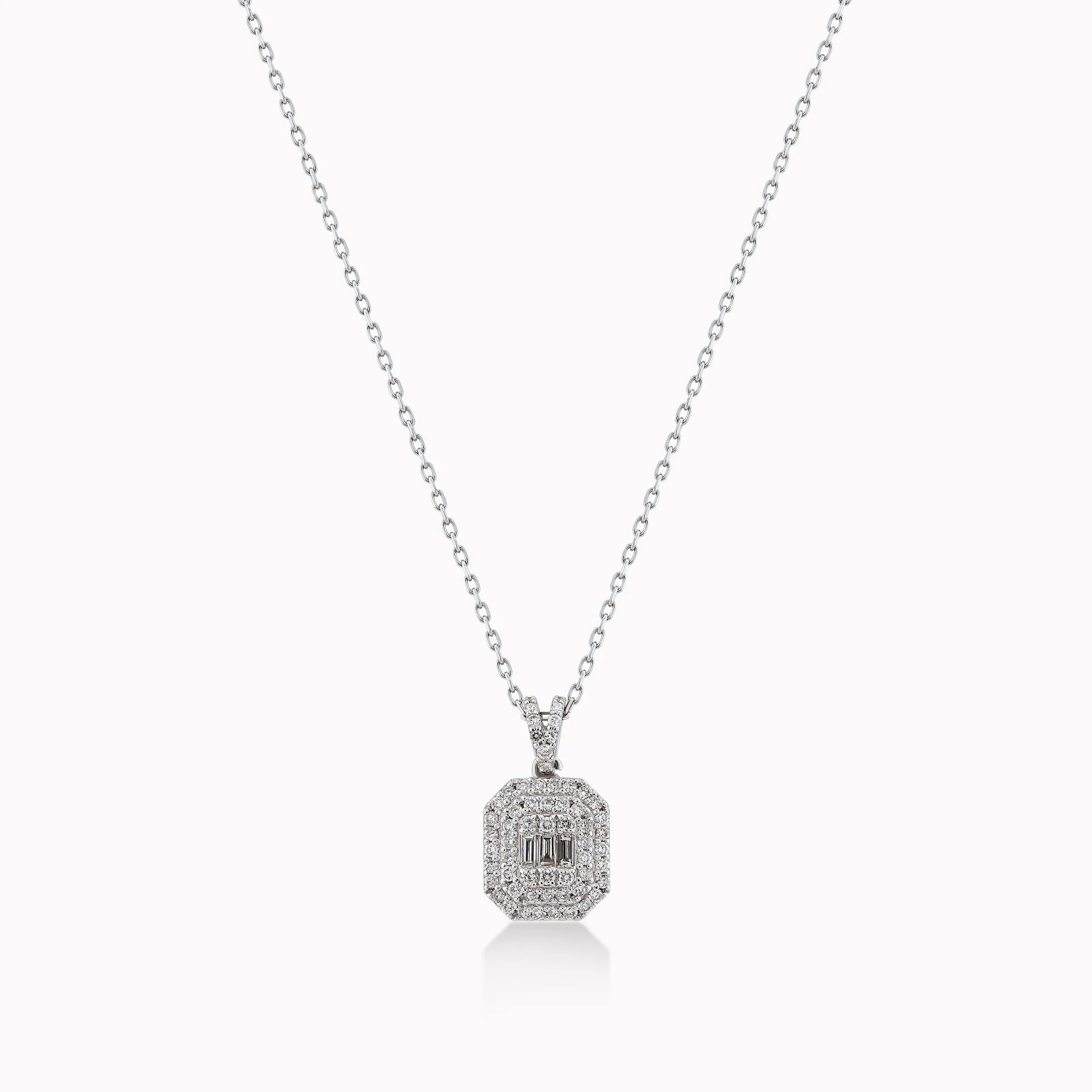 Chain with Pendant White Gold 18K with Diamonds 0.39ct