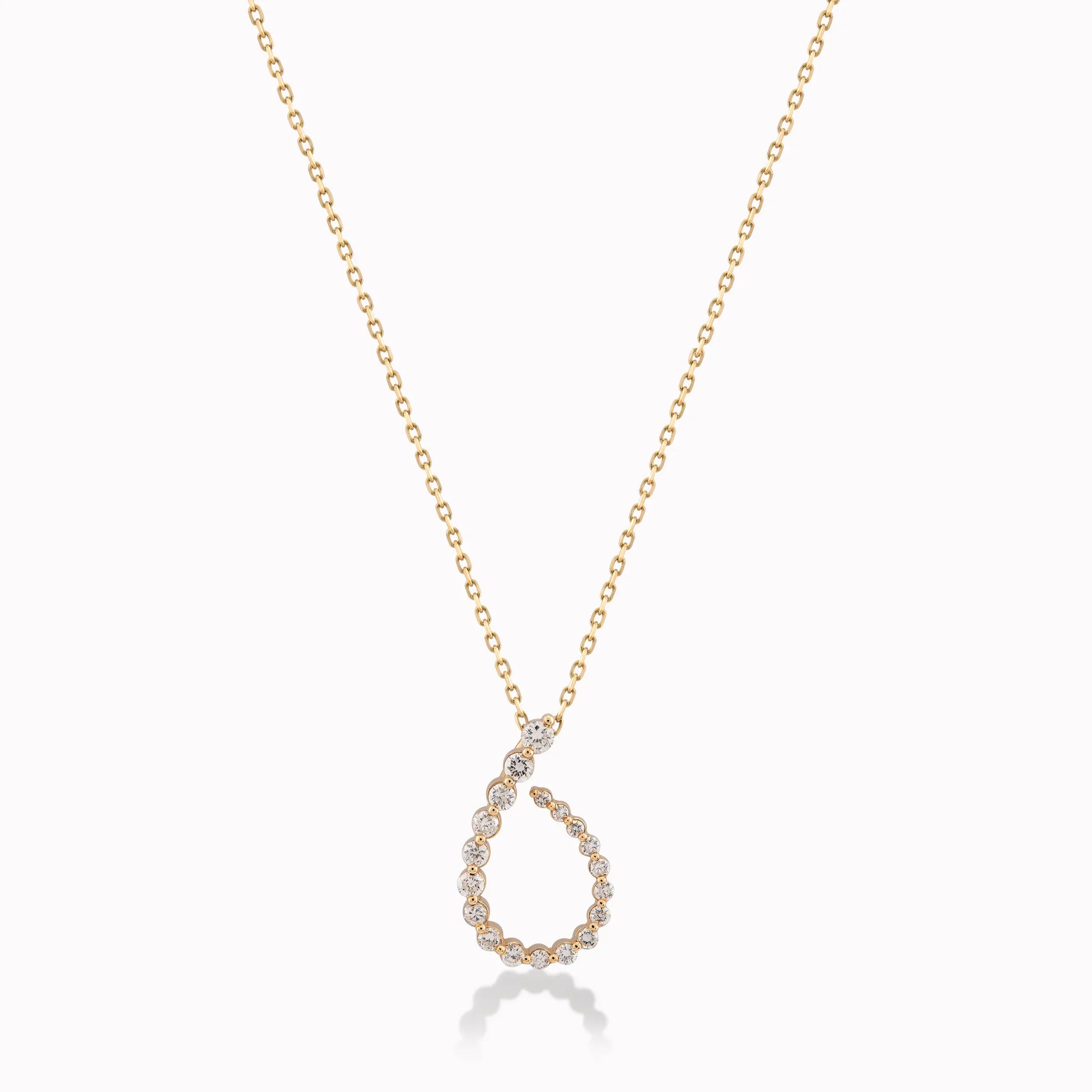 Yellow Gold 14K Pendant Chain with 0.20ct Diamonds