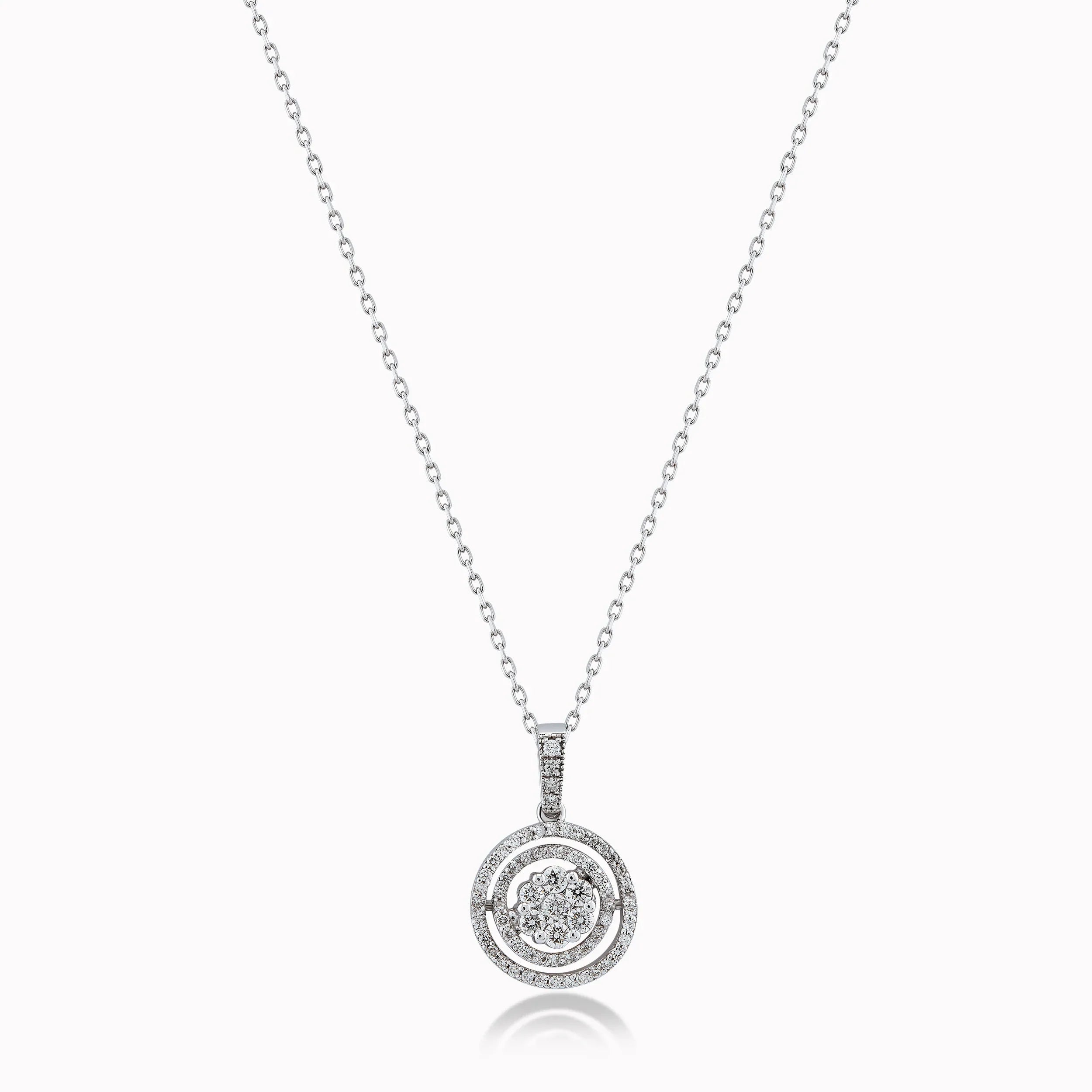 White Gold 14K Chain with Pendant with Diamonds 0.41ct
