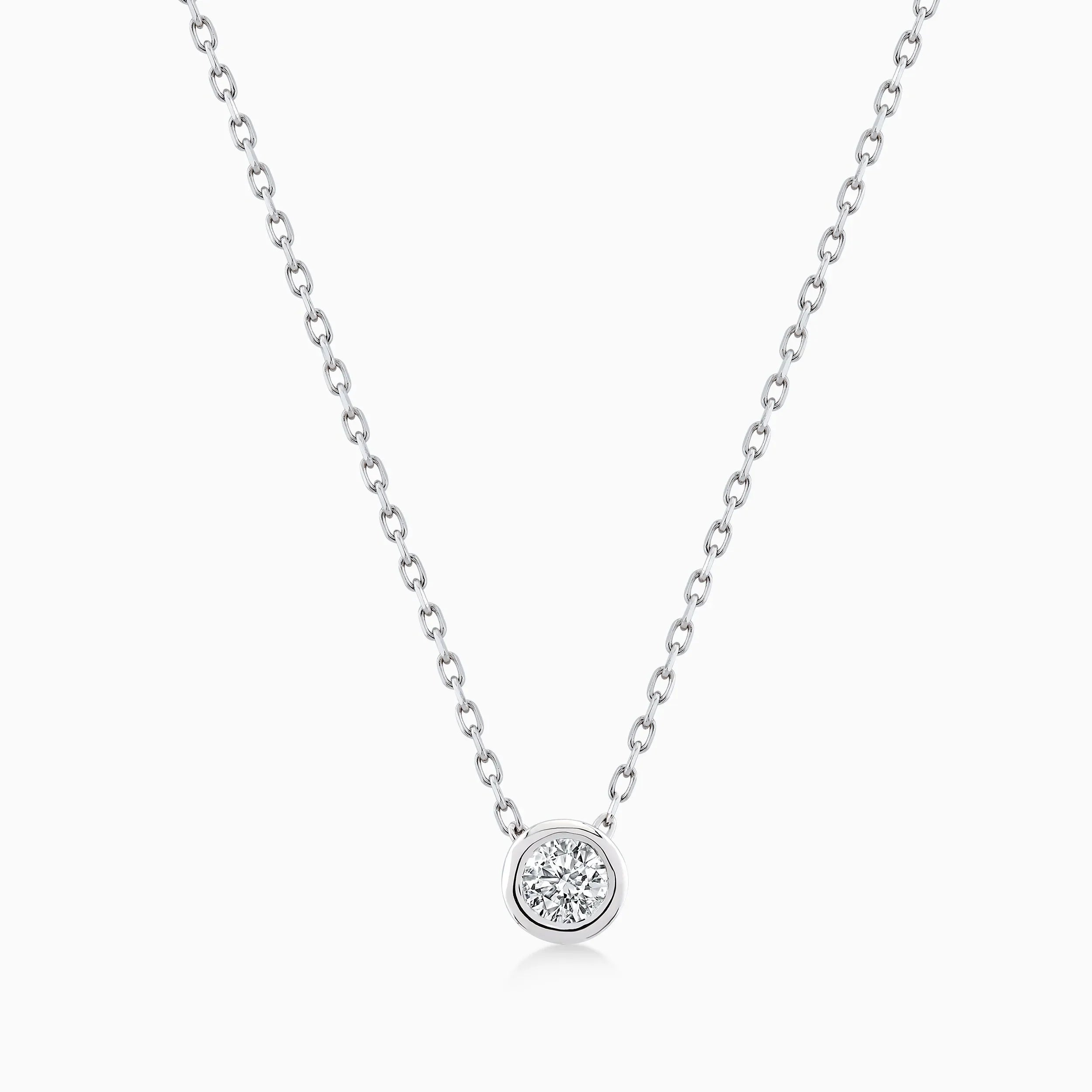 White Gold 14K Pendant Chain with 0.20ct Diamonds