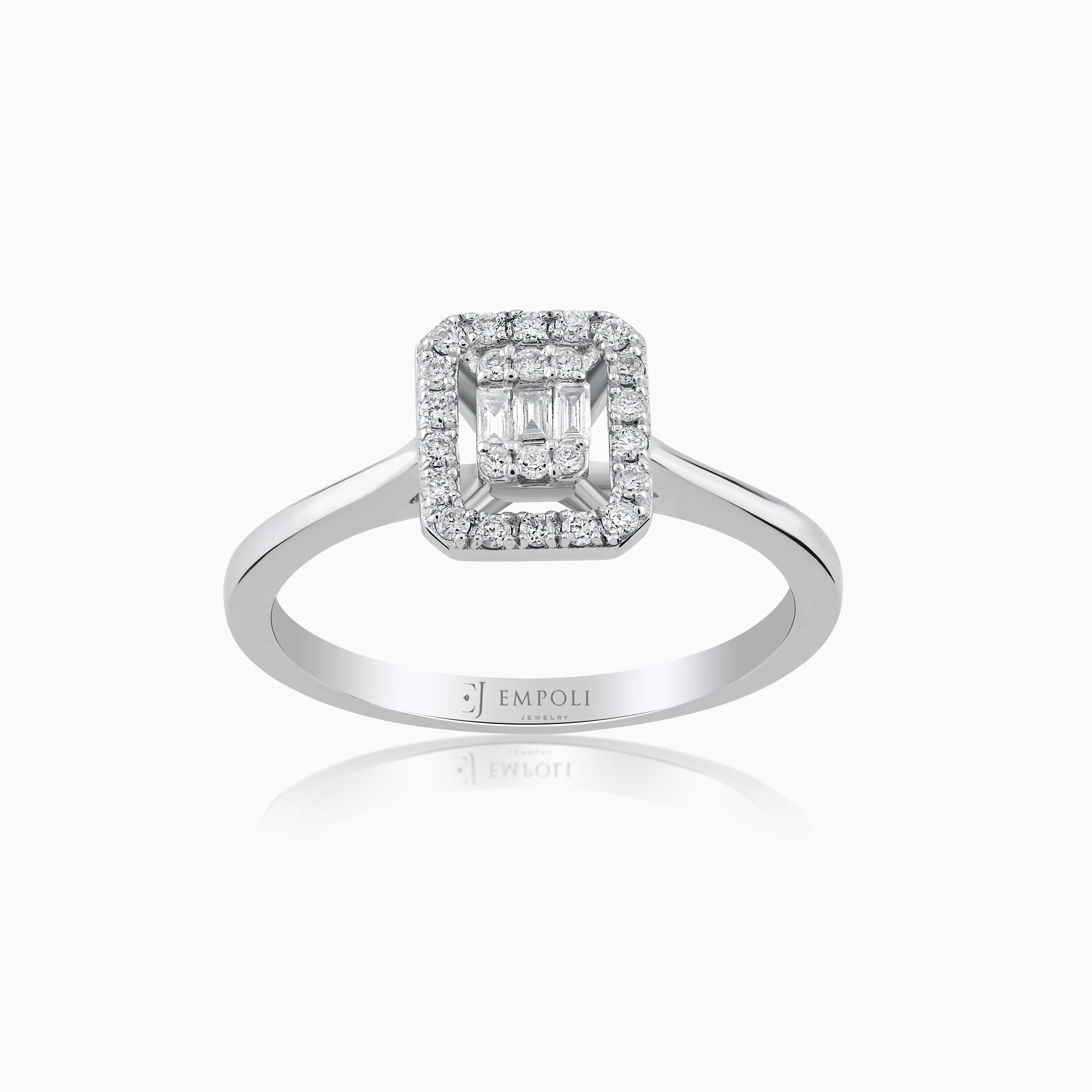 White Gold 14K Ring with Diamonds 0.16ct