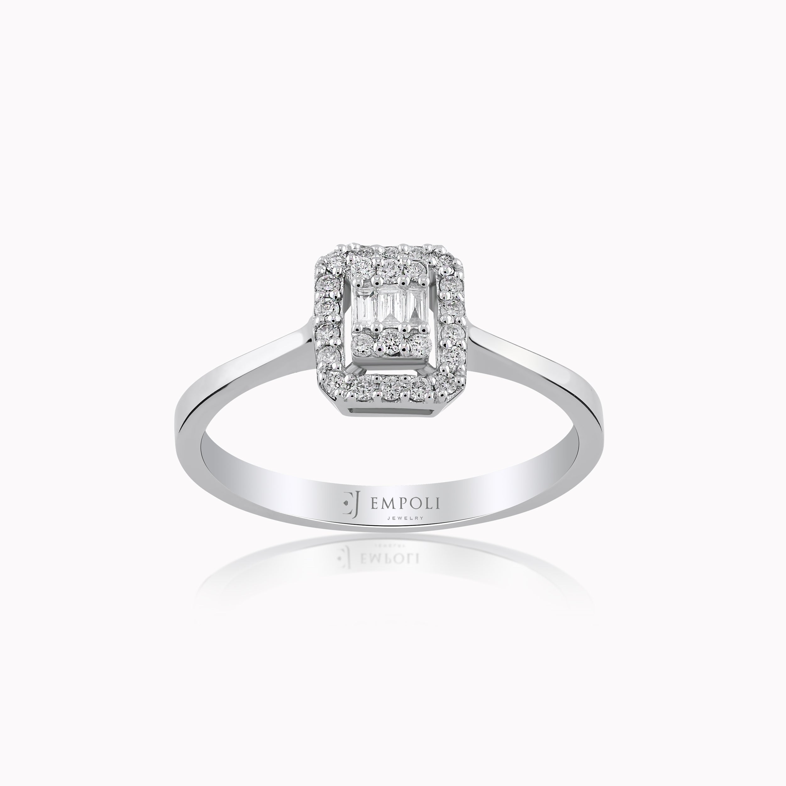 White Gold 14K Ring with Diamonds 0.15ct