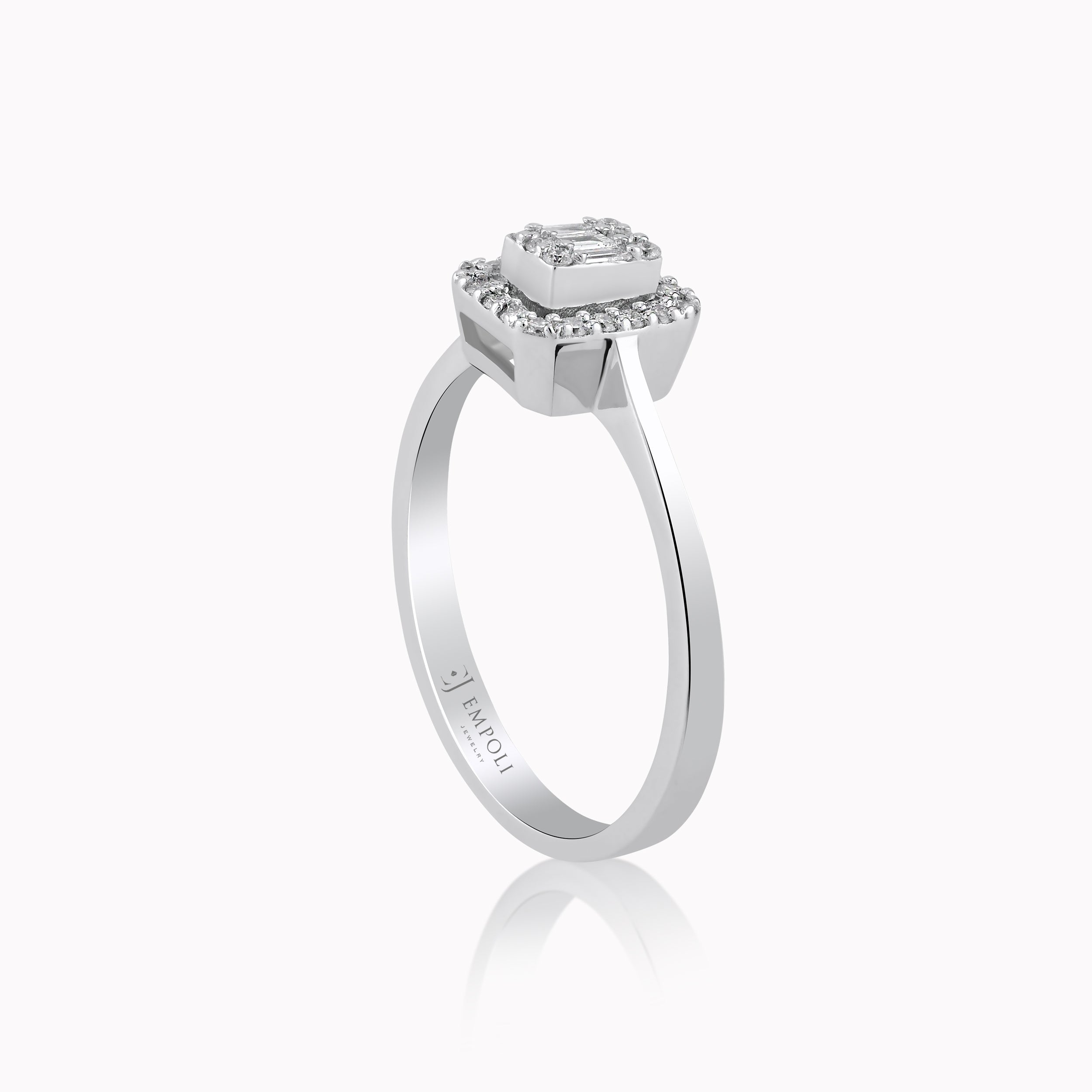 White Gold 14K Ring with Diamonds 0.15ct