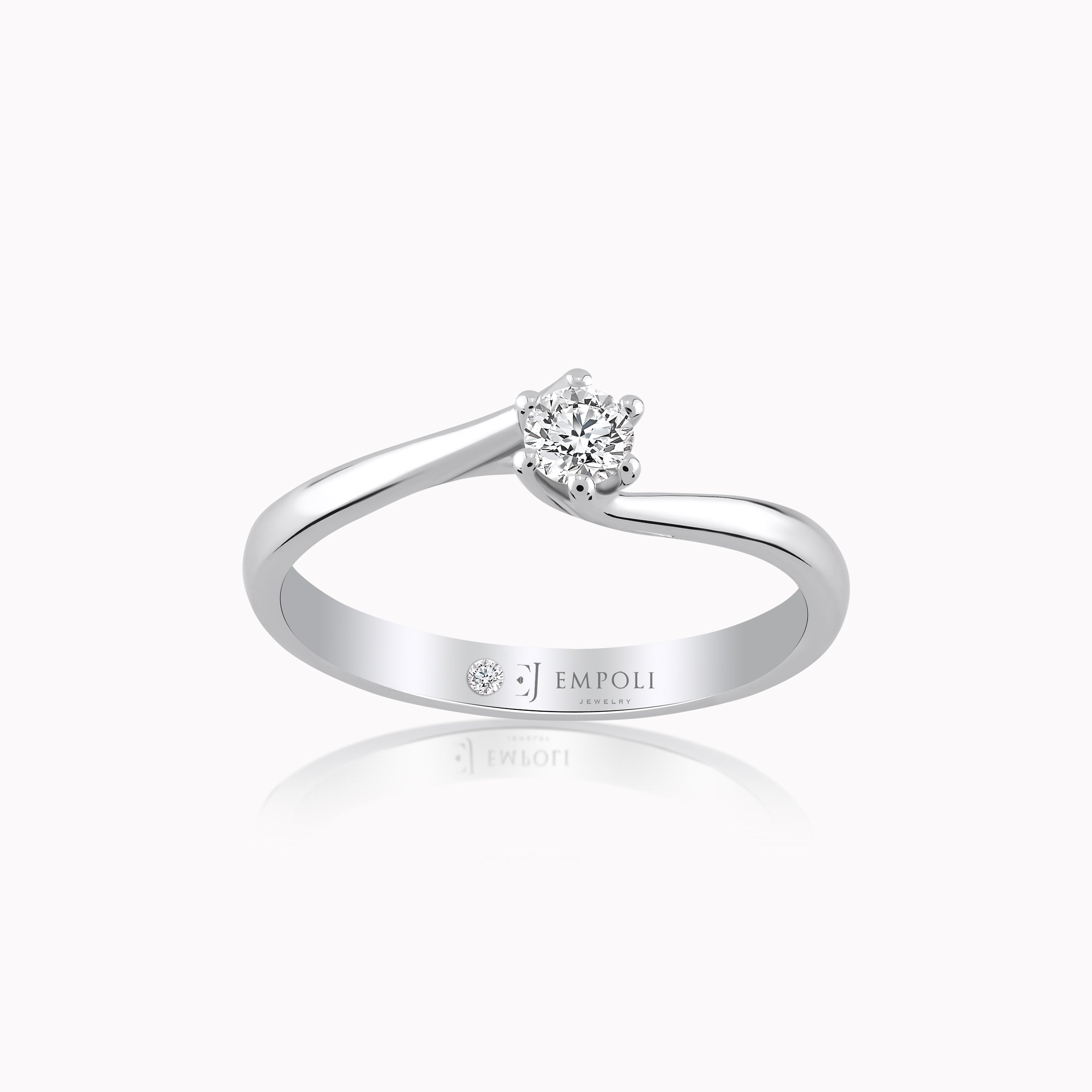 White Gold 14K Ring with Diamonds 0.16ct