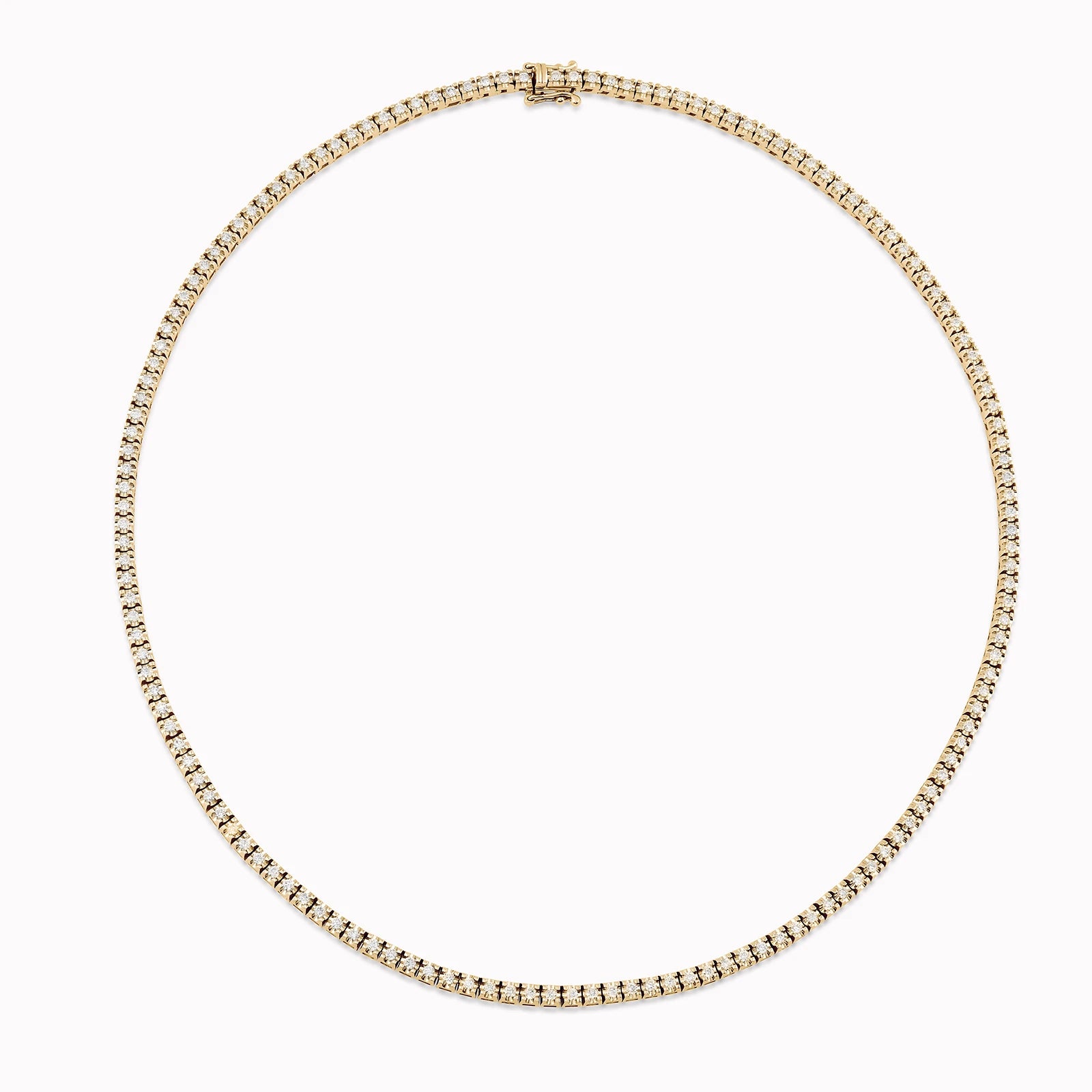 14K Yellow Gold Tennis Necklace with 2.00ct Diamonds