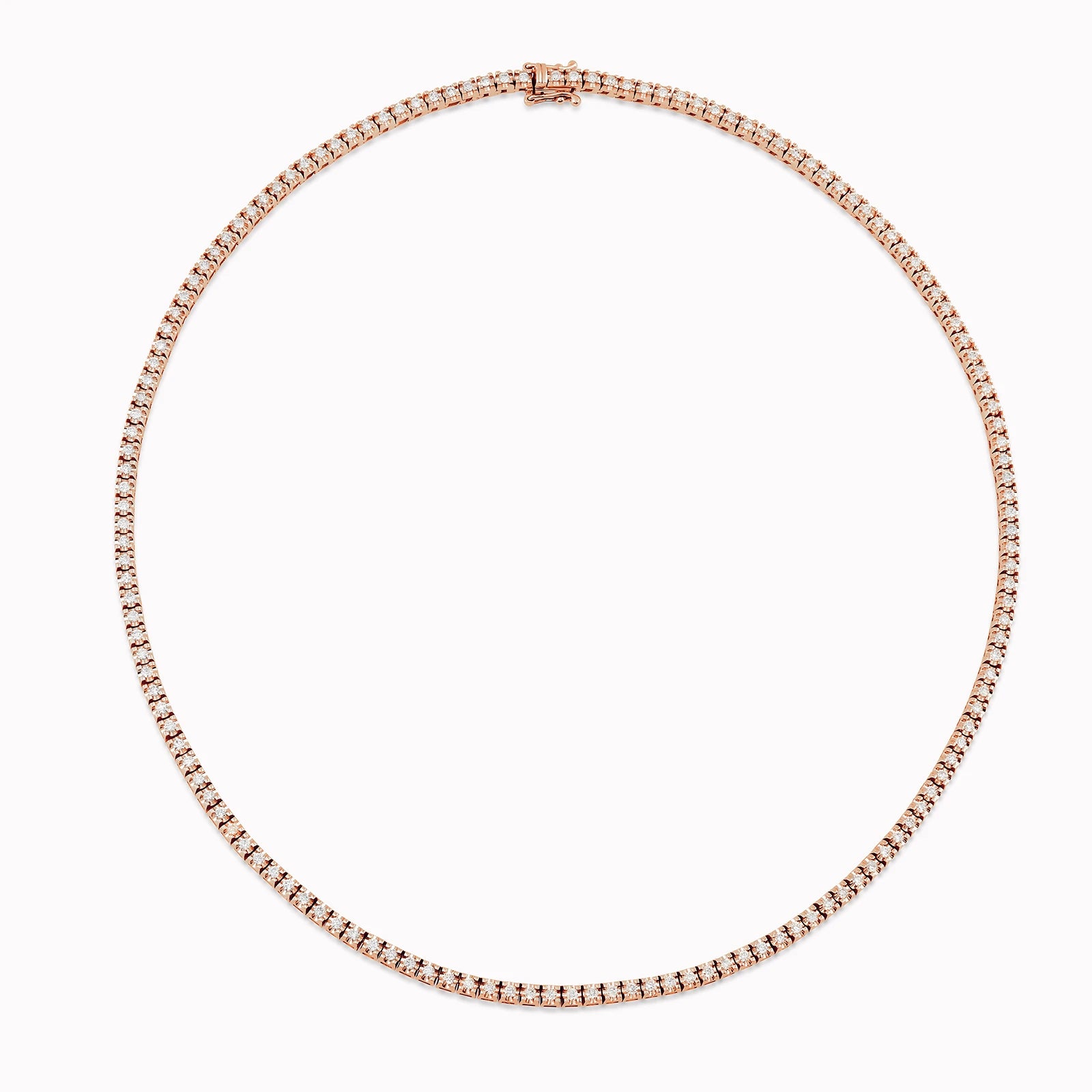 14K Rose Gold Tennis Necklace with 2.00ct Diamonds