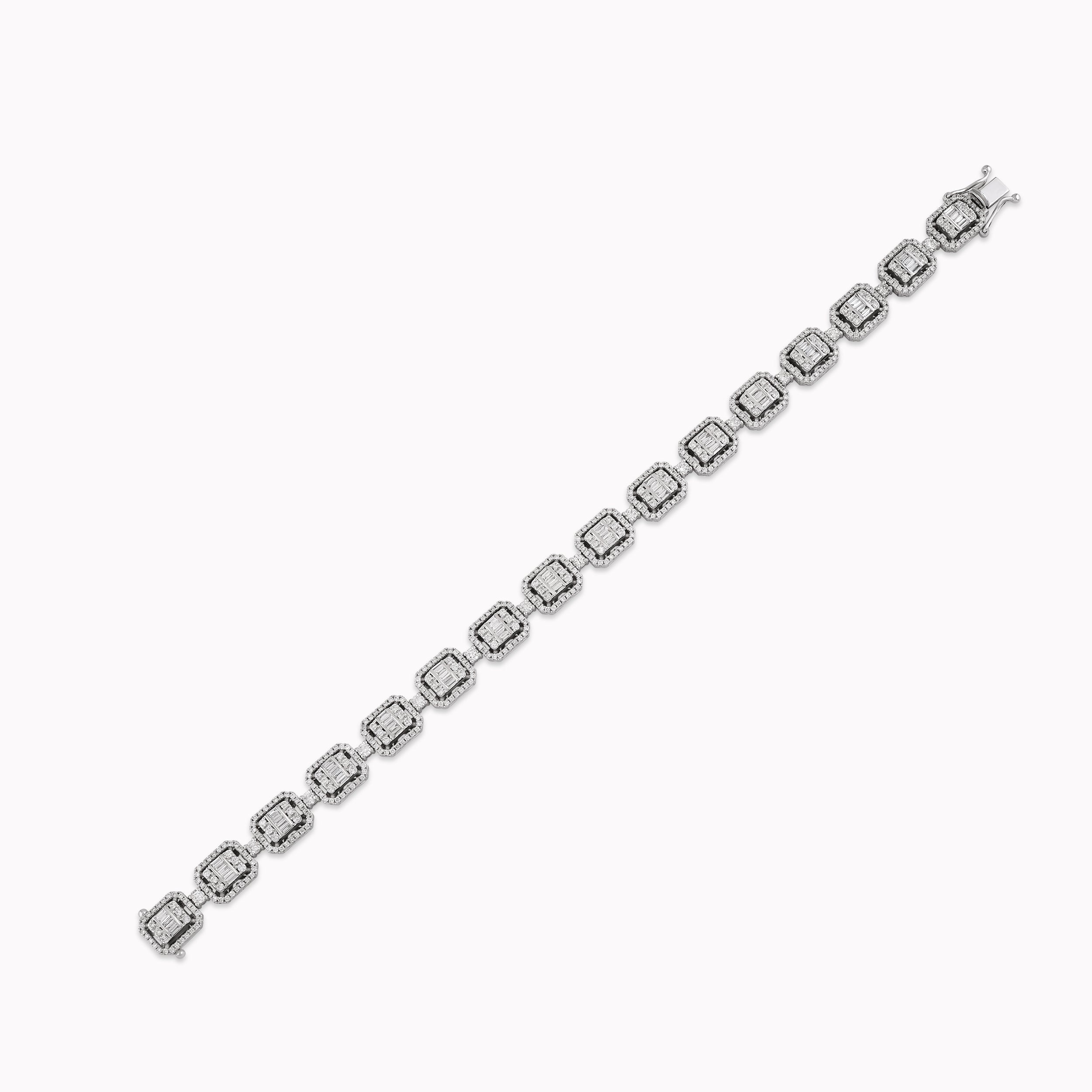 14K White Gold Bracelet with Diamonds 3.22ct