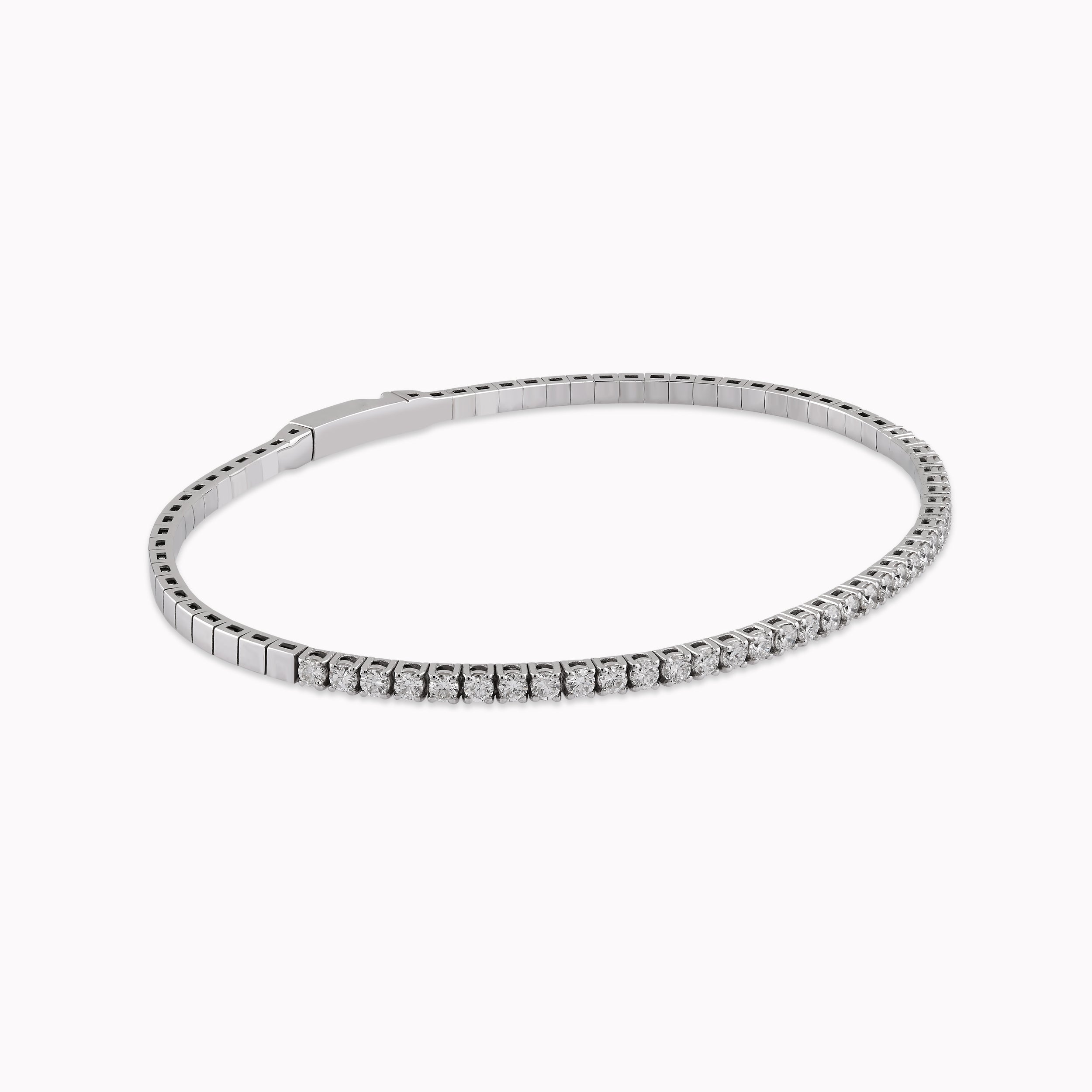 14K White Gold Tennis Bracelet with 0.96ct Diamonds