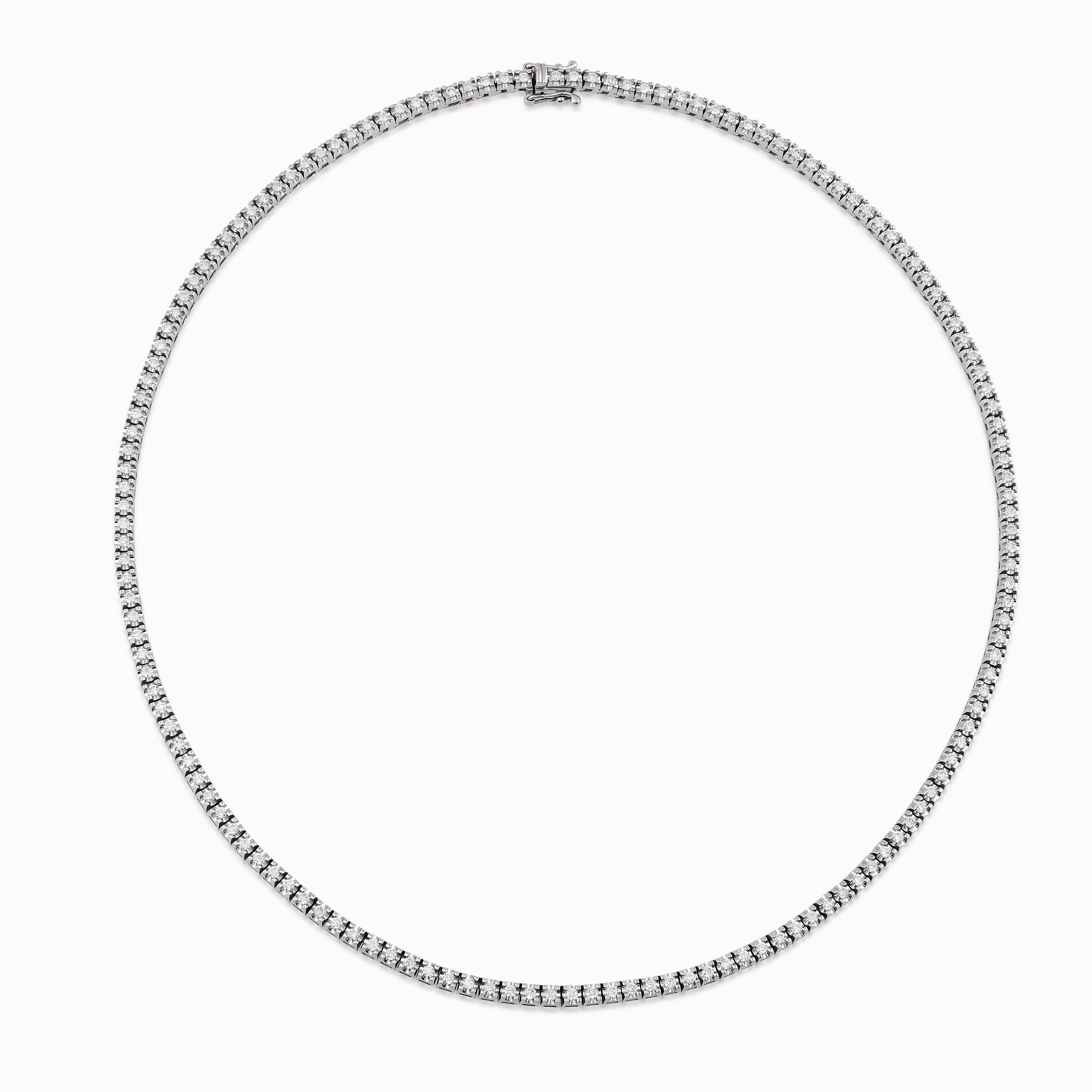 14K White Gold Tennis Necklace with 5.03ct Diamonds