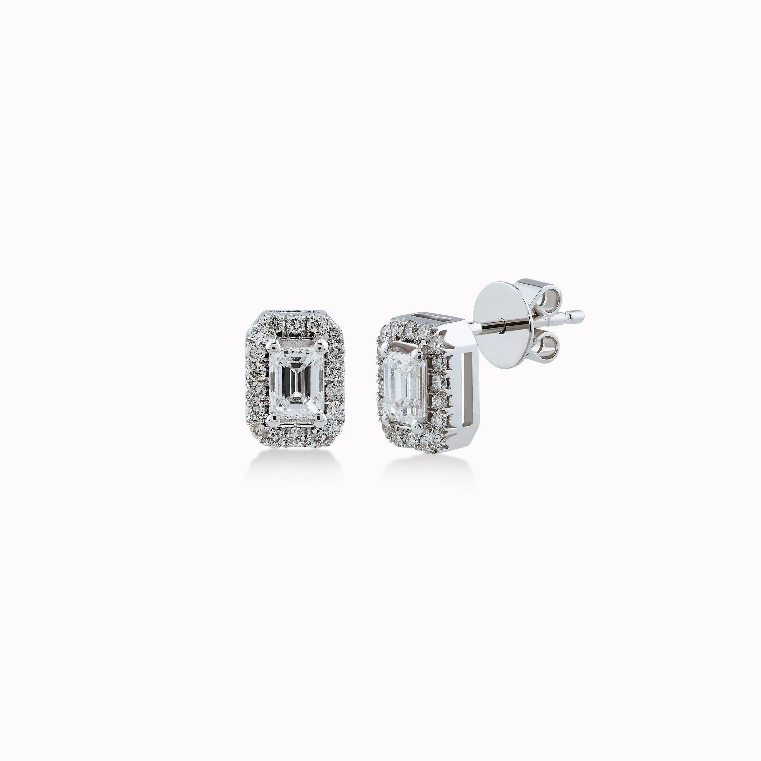 Cercei aur alb 18k cu diamante 0.68ct