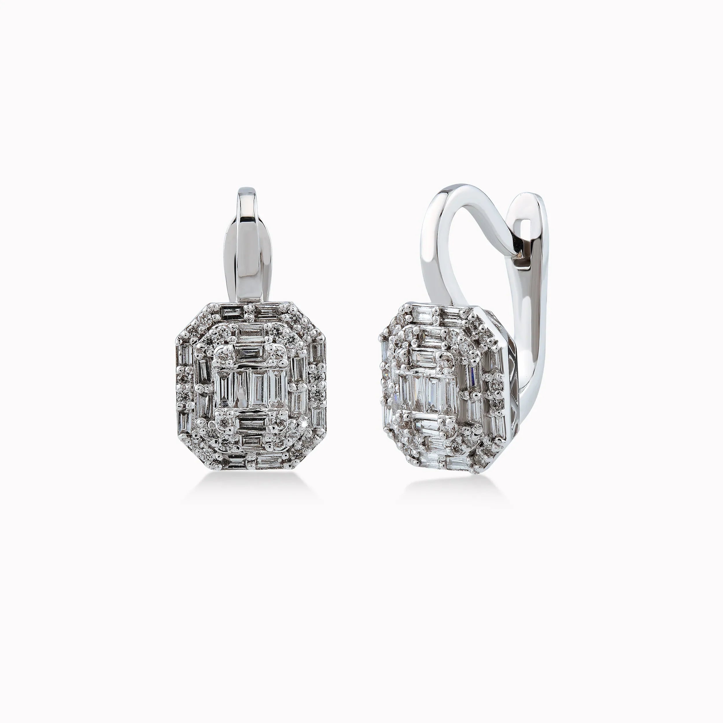 Cercei aur alb 18k cu diamante 0.45ct
