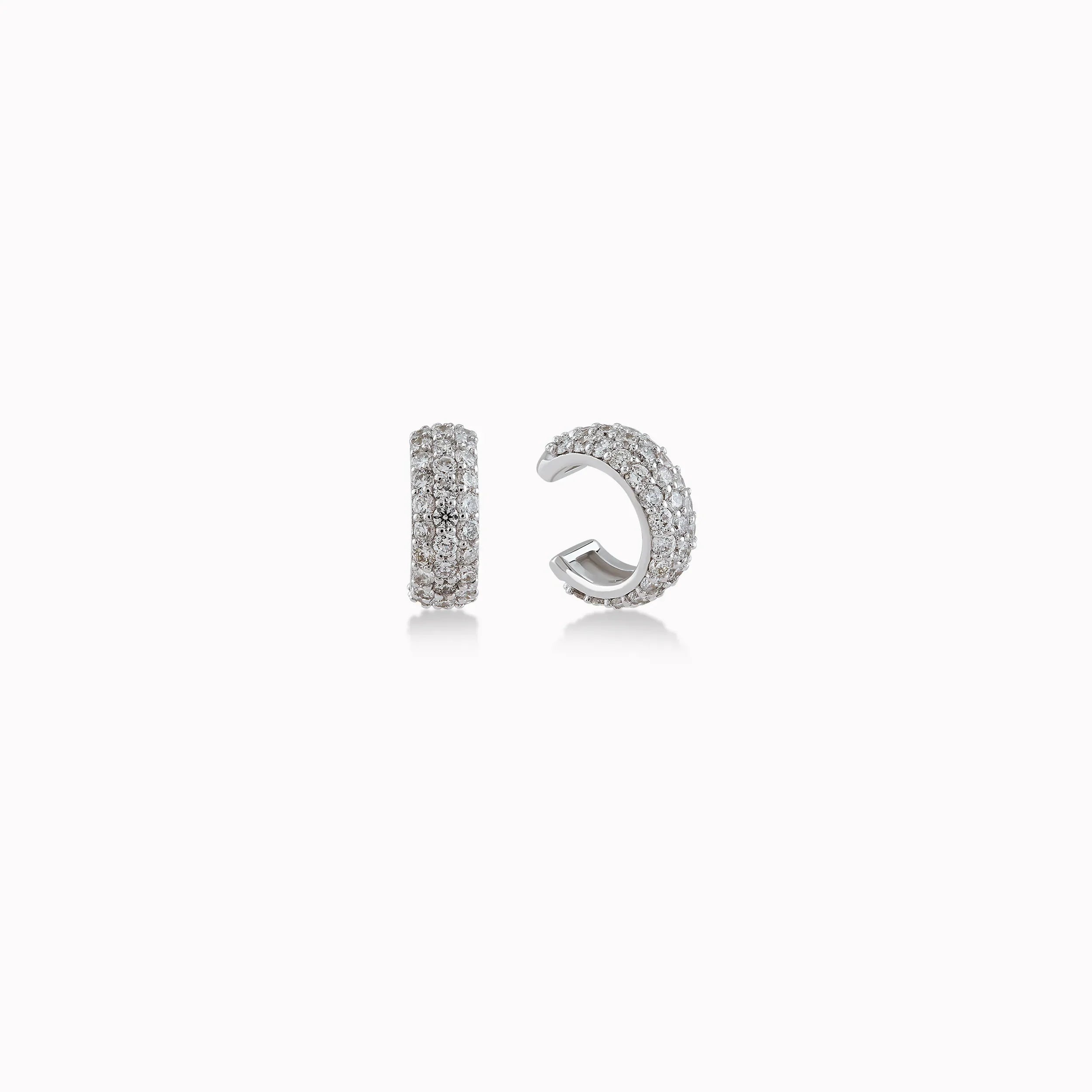 Cercei aur alb 18k cu diamante 0.34ct