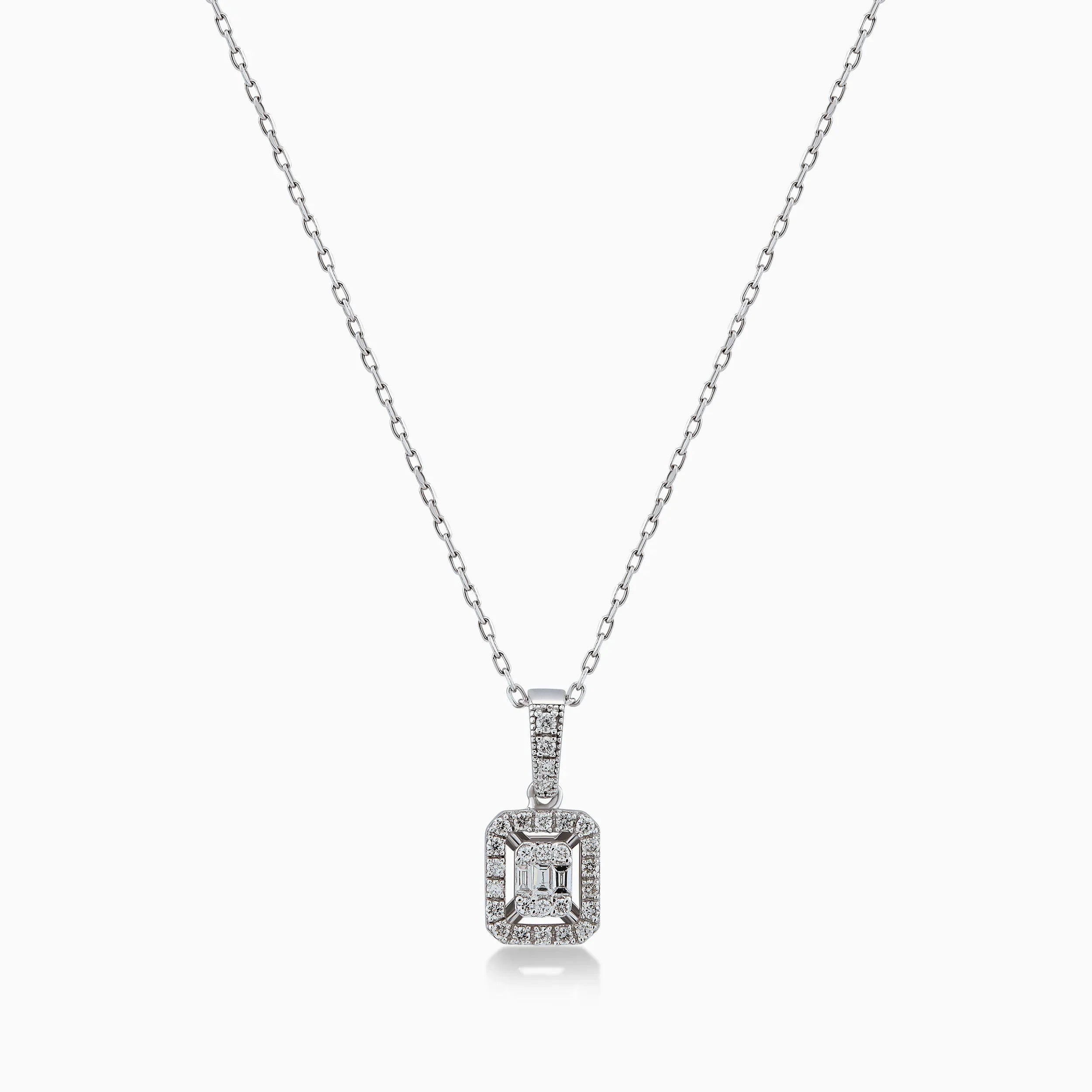 White Gold 14K Pendant Chain with 0.20ct Diamonds