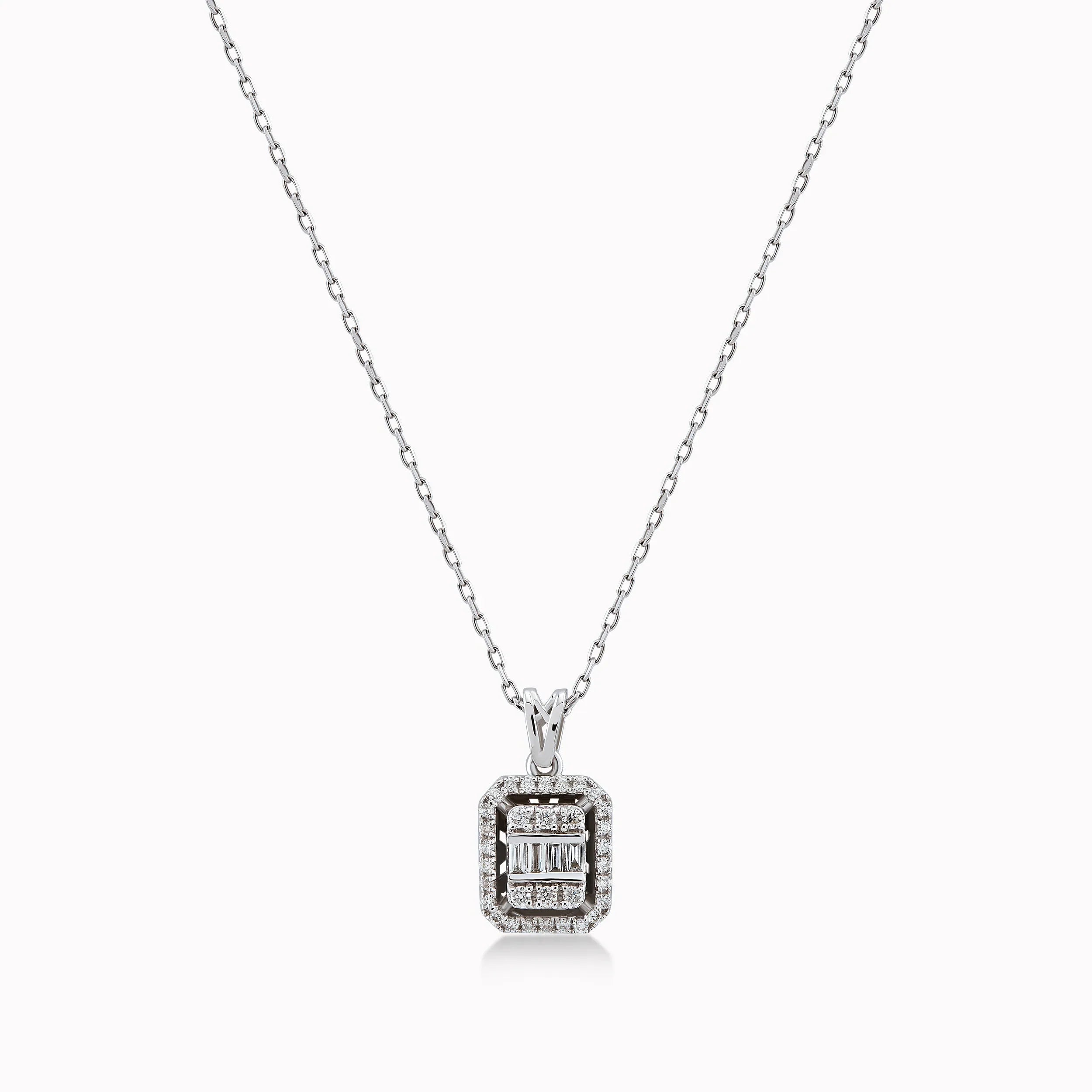 Chain with Pendant White Gold 18K with Diamonds 0.16ct