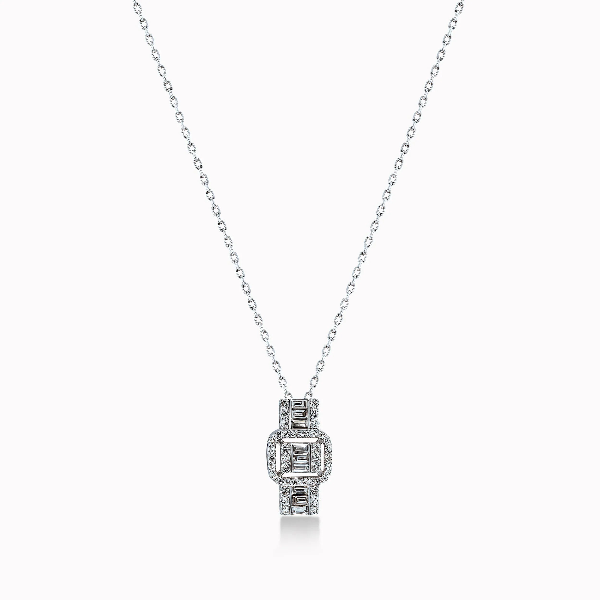 White Gold 14K Chain with Pendant with Diamonds 0.39ct