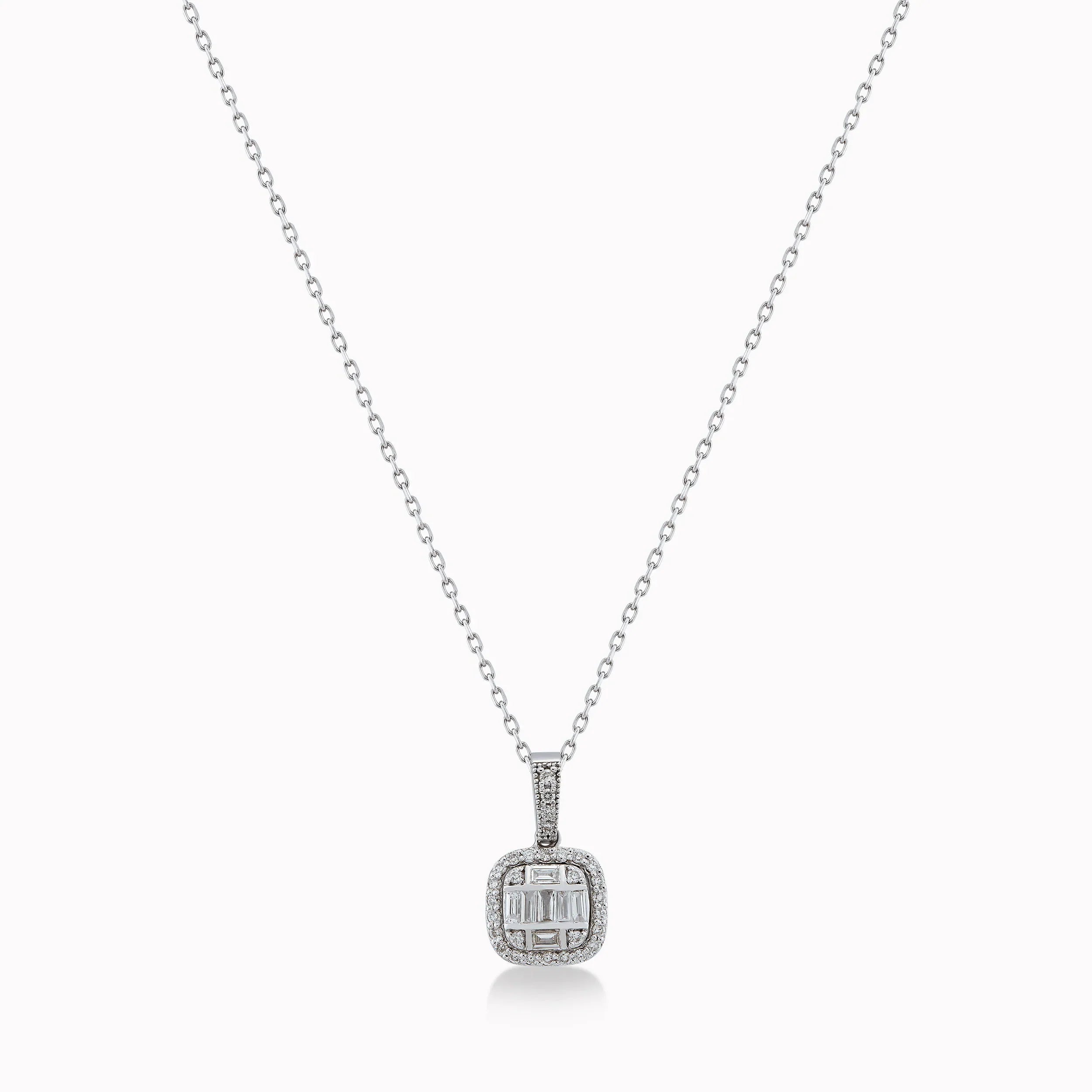 White Gold 14K Chain with Pendant with Diamonds 0.31ct