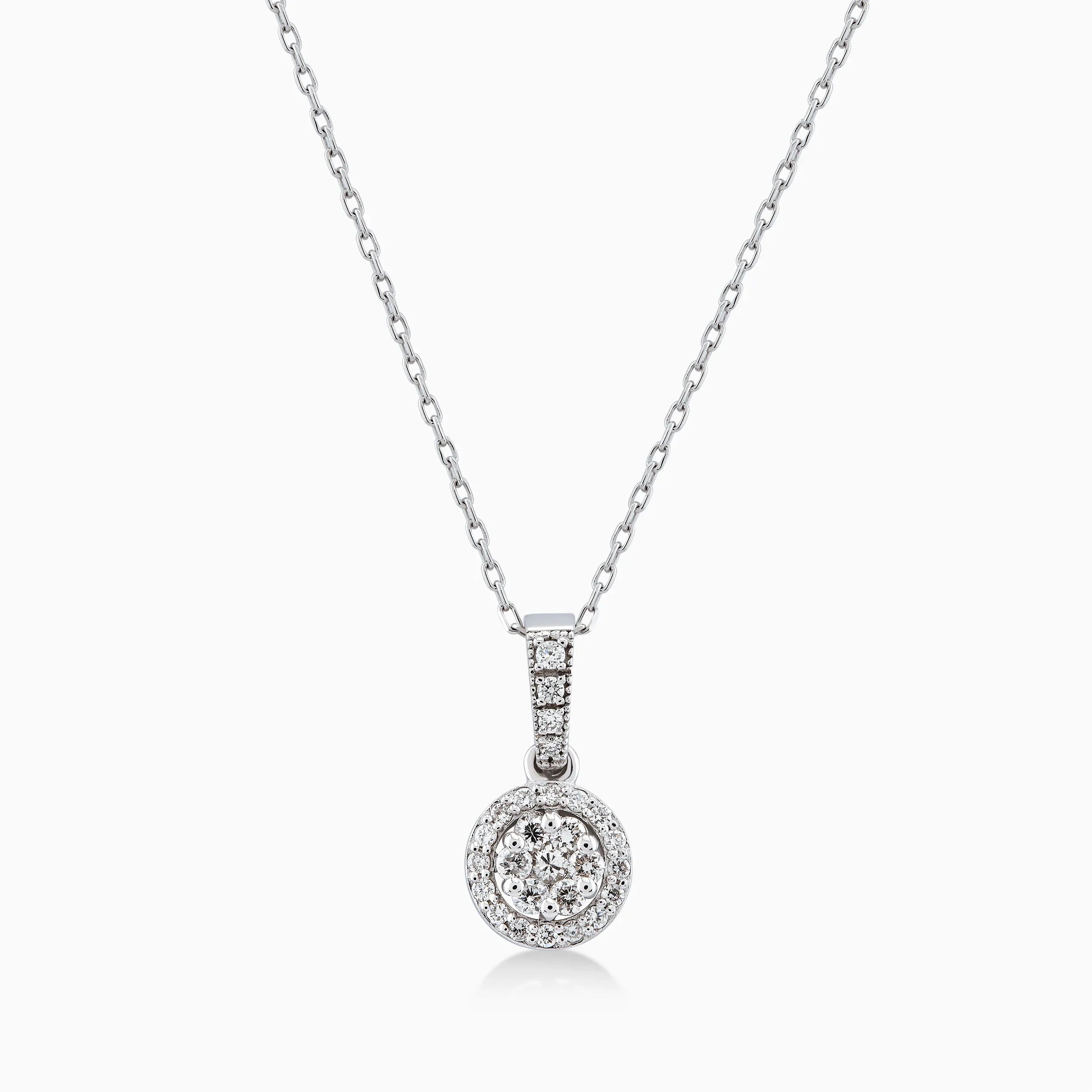 Chain with 14K White Gold Pendant with 0.19ct Diamonds