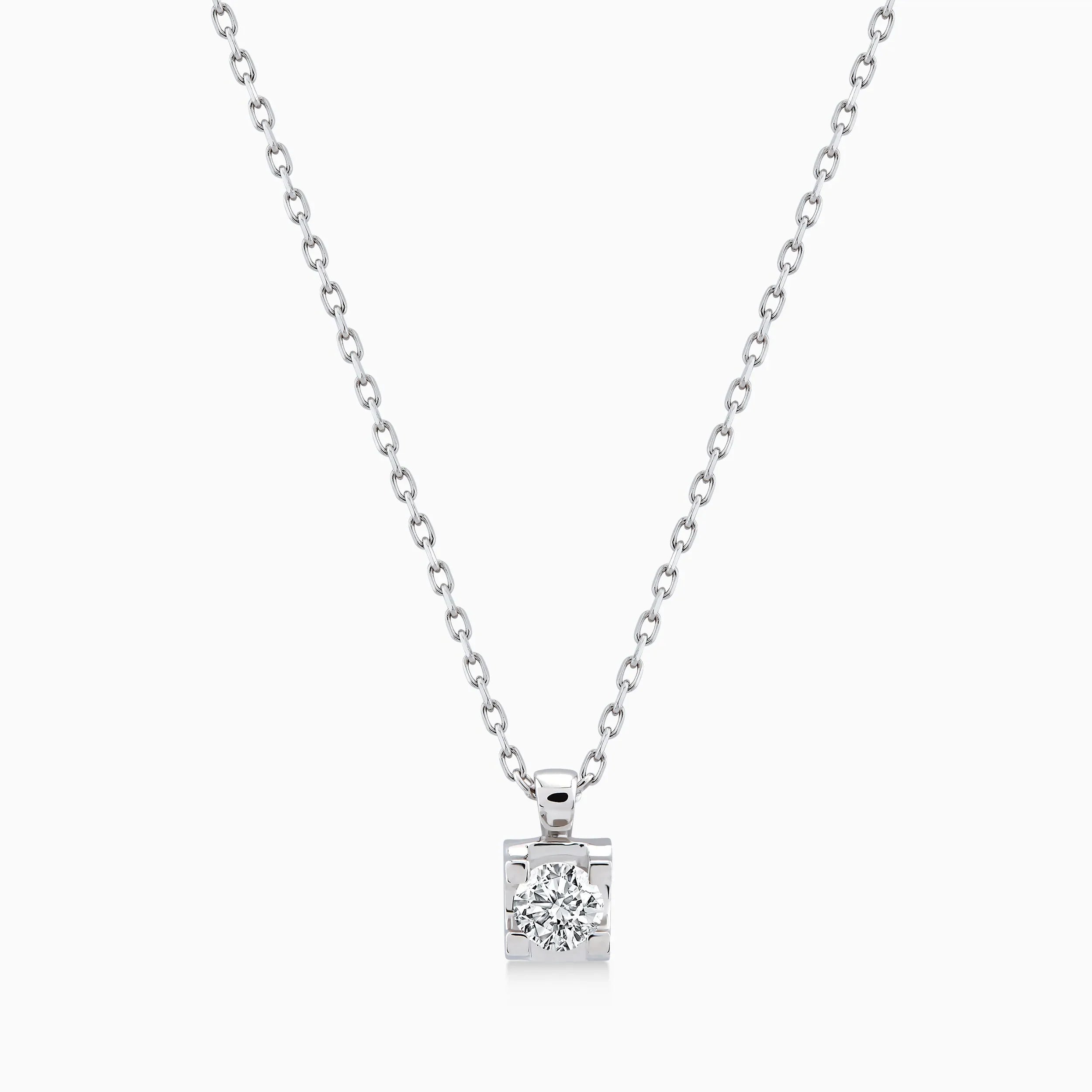 Chain with 14K White Gold Pendant with 0.23ct Diamonds
