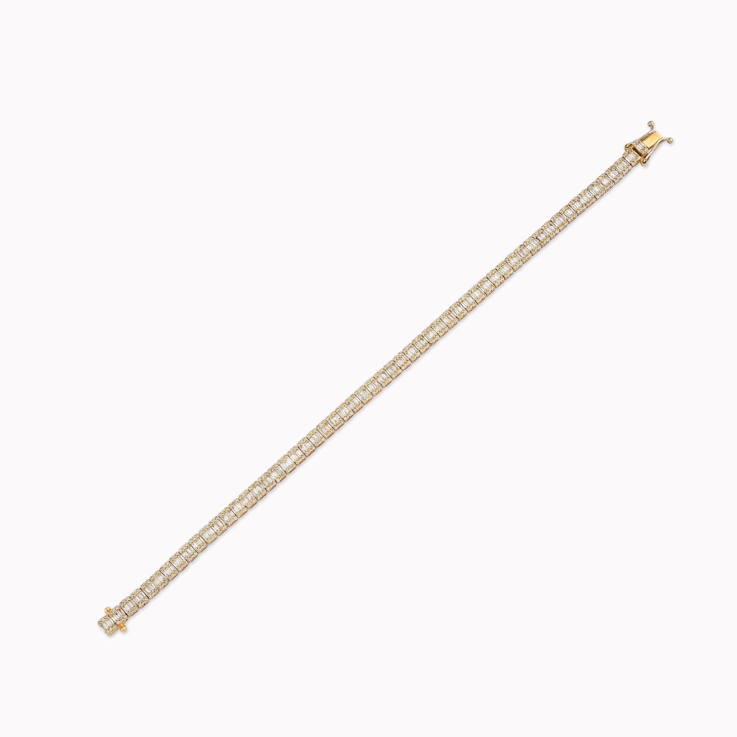14k Yellow Gold Tennis Bracelet with 3.20ct Diamonds