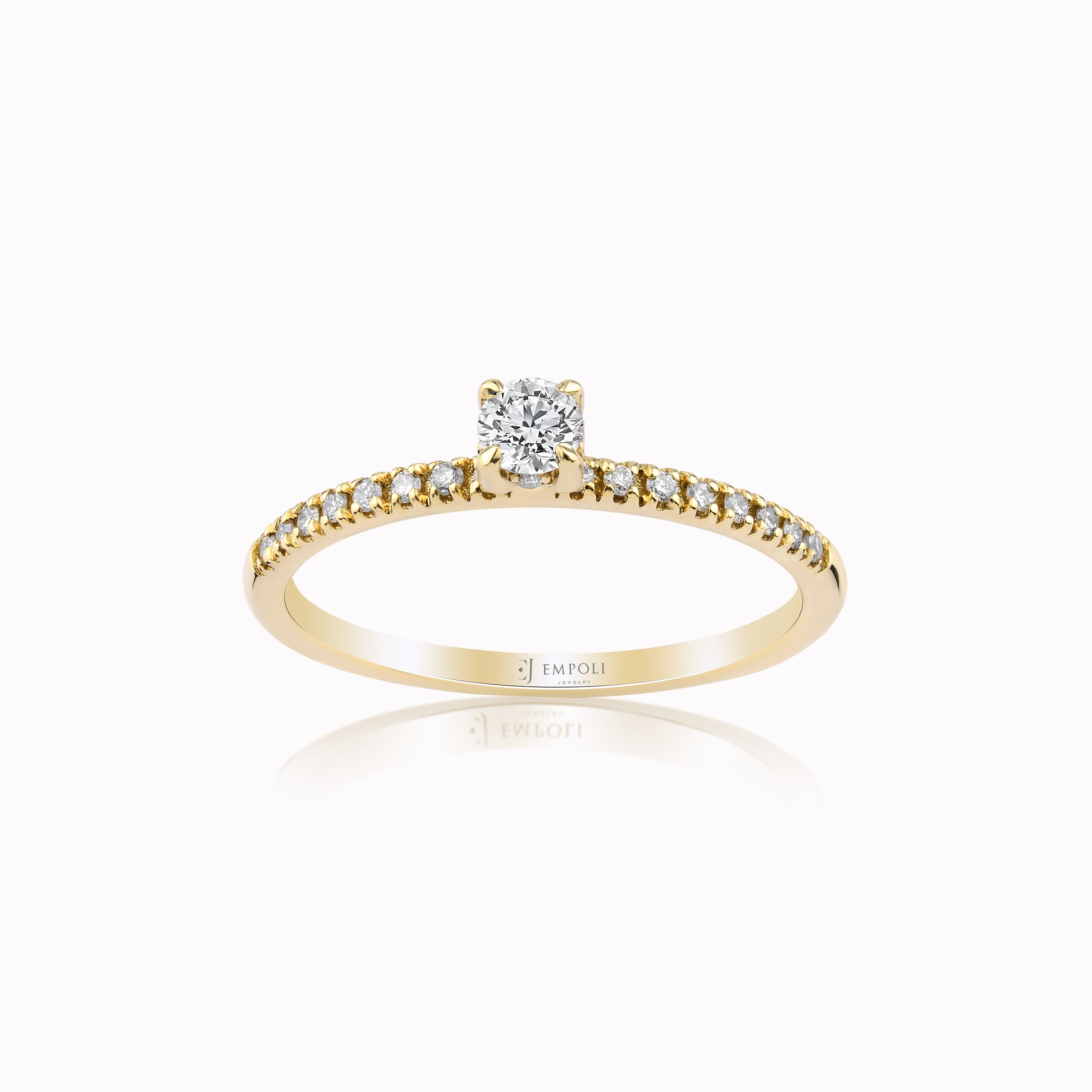 Yellow Gold 14K Ring with 0.27ct Diamonds